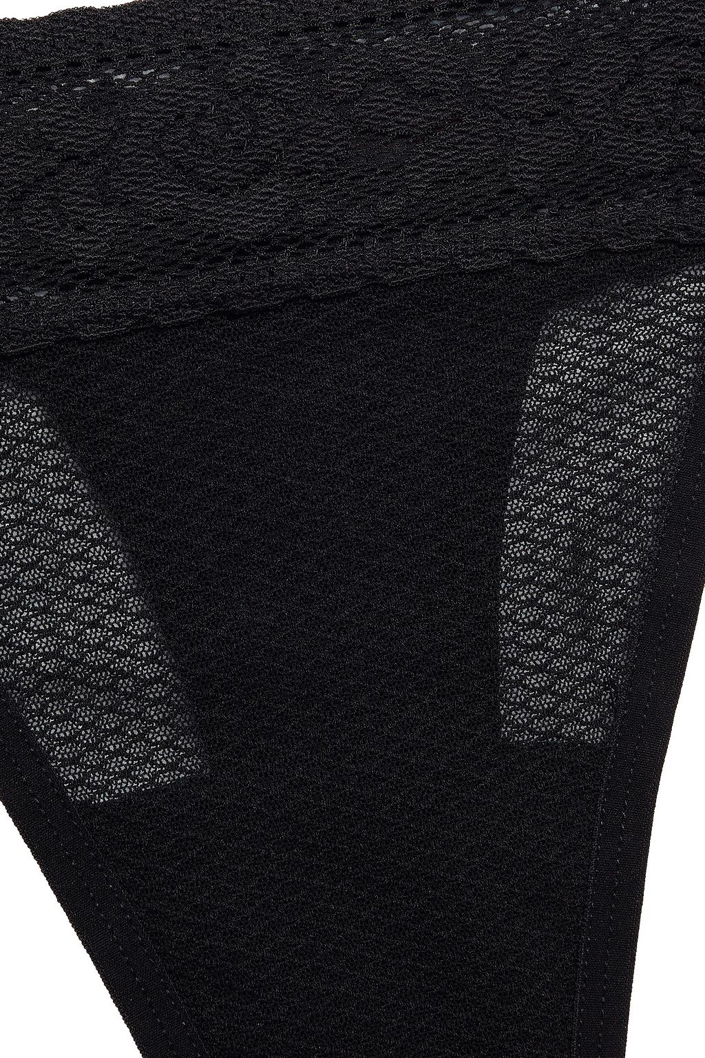 COMMANDO Lace-trimmed embroidered stretch-tulle low-rise thong