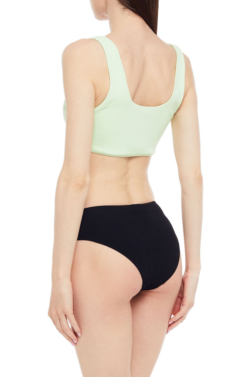GANNI Ribbed high-rise bikini briefs