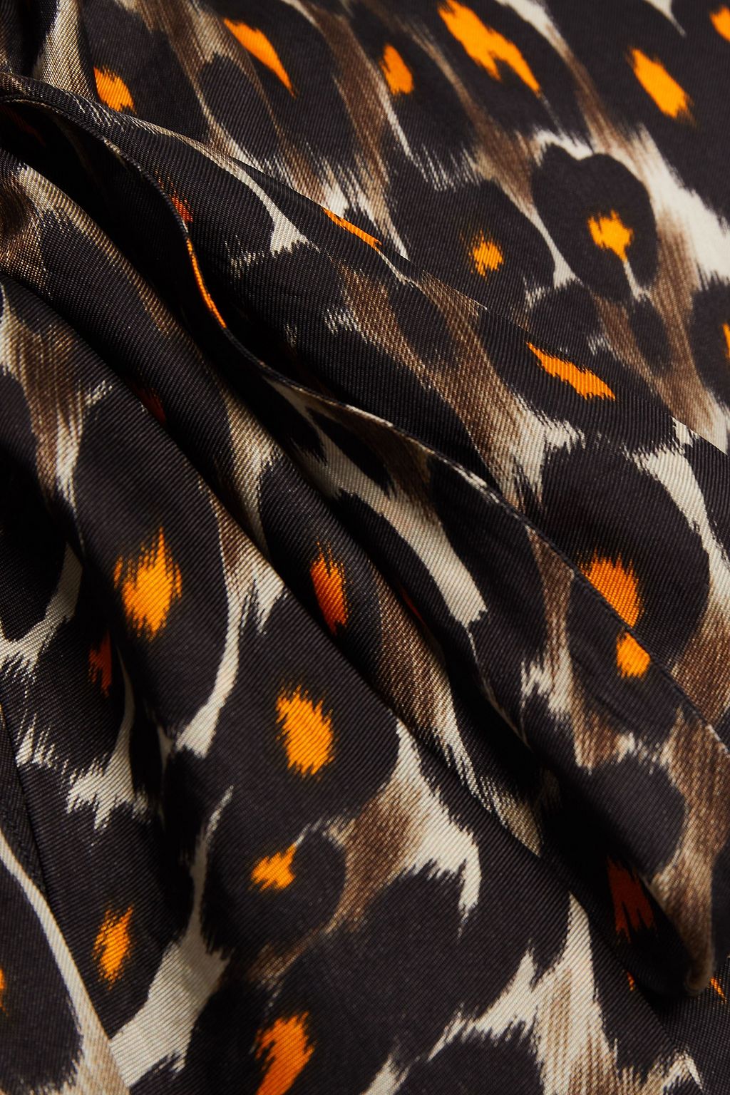 R13 Tie-neck leopard-print cupro-satin twill blouse