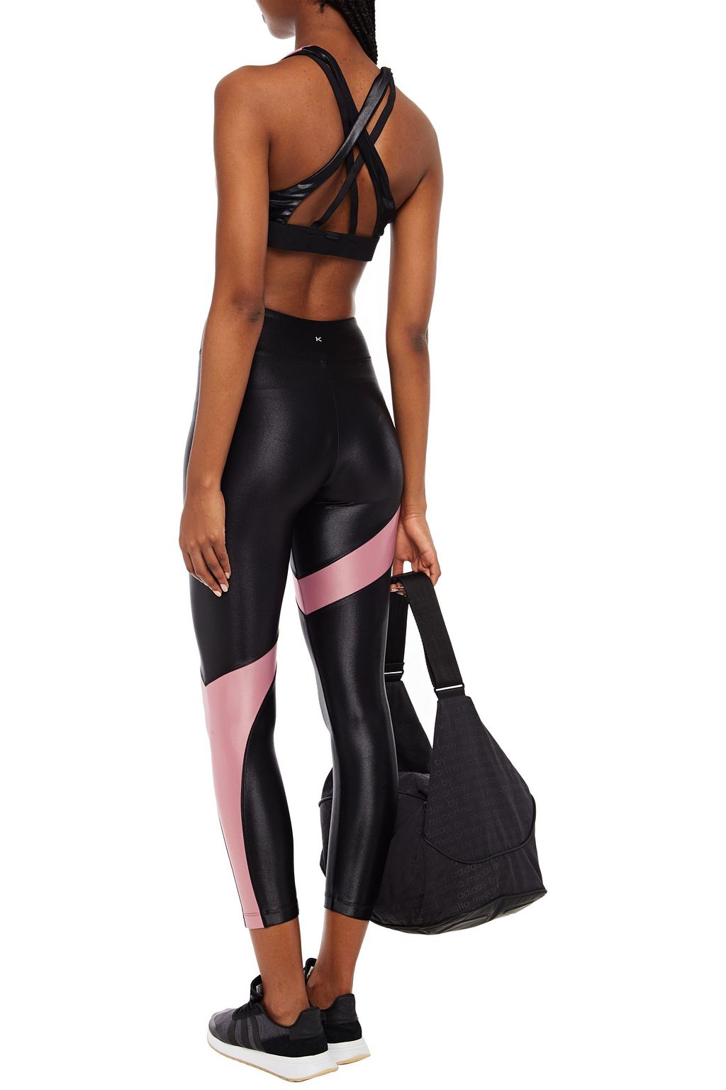 KORAL Cropped metallic two-tone stretch leggings