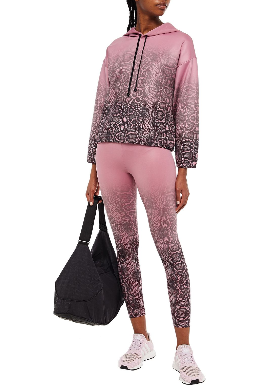 KORAL Cropped snake-print stretch leggings