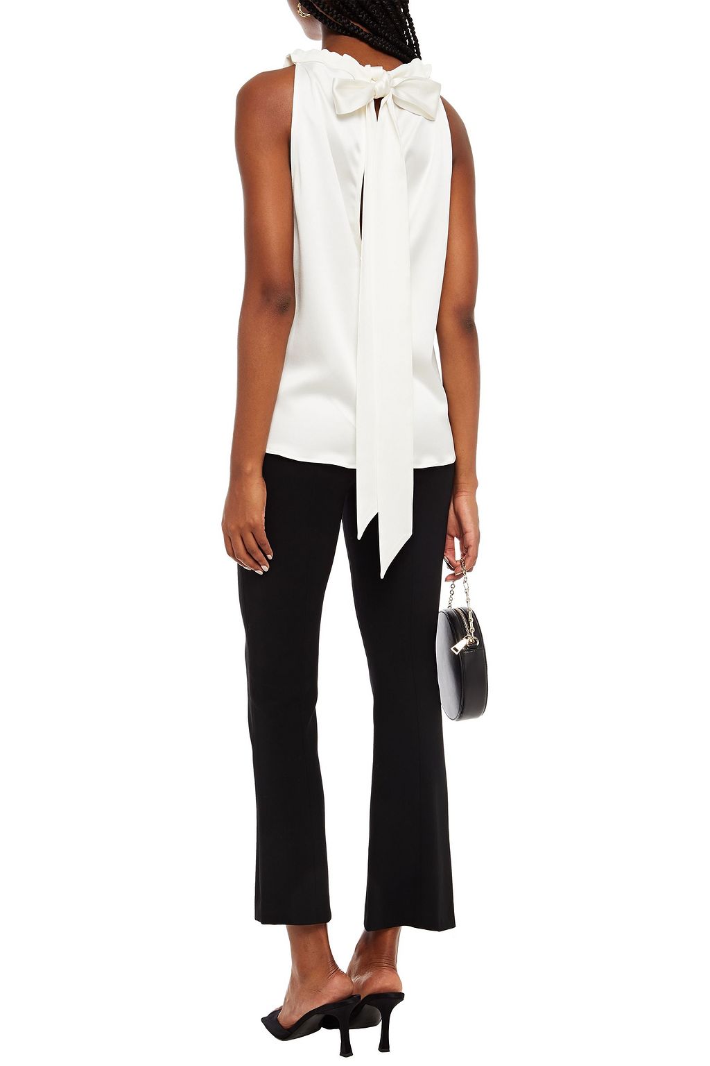 LES HÉROÏNES BY VANESSA COCCHIARO Bow-detailed satin top