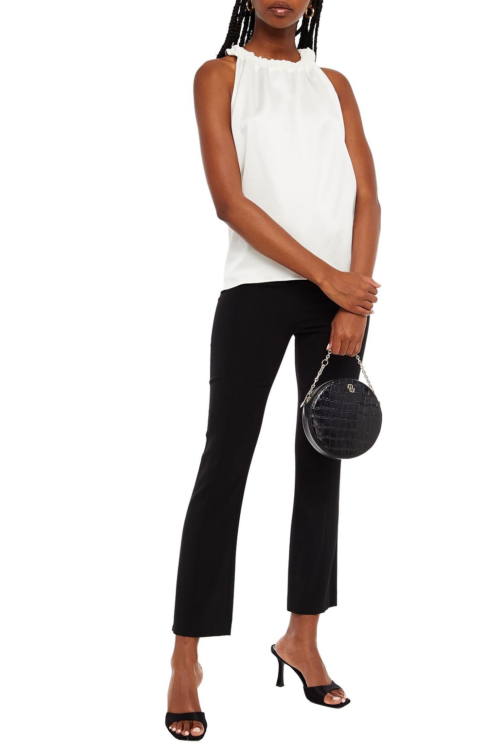 LES HÉROÏNES BY VANESSA COCCHIARO Bow-detailed satin top