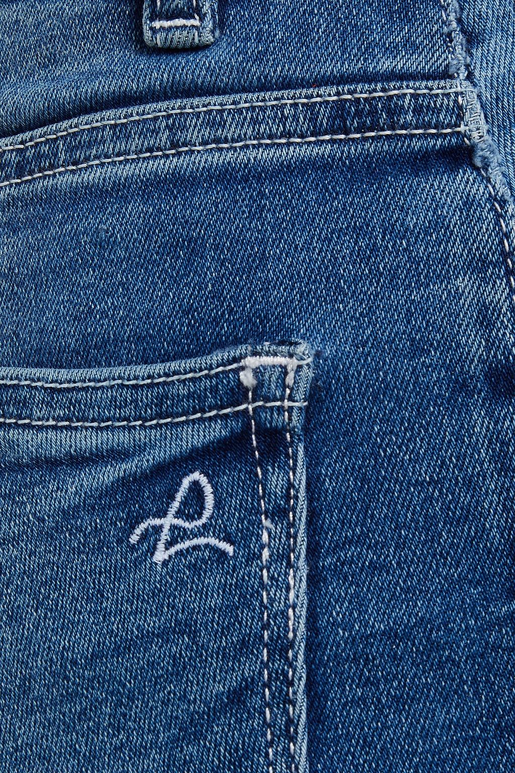 DL1961 Farrow cropped frayed high-rise skinny jeans