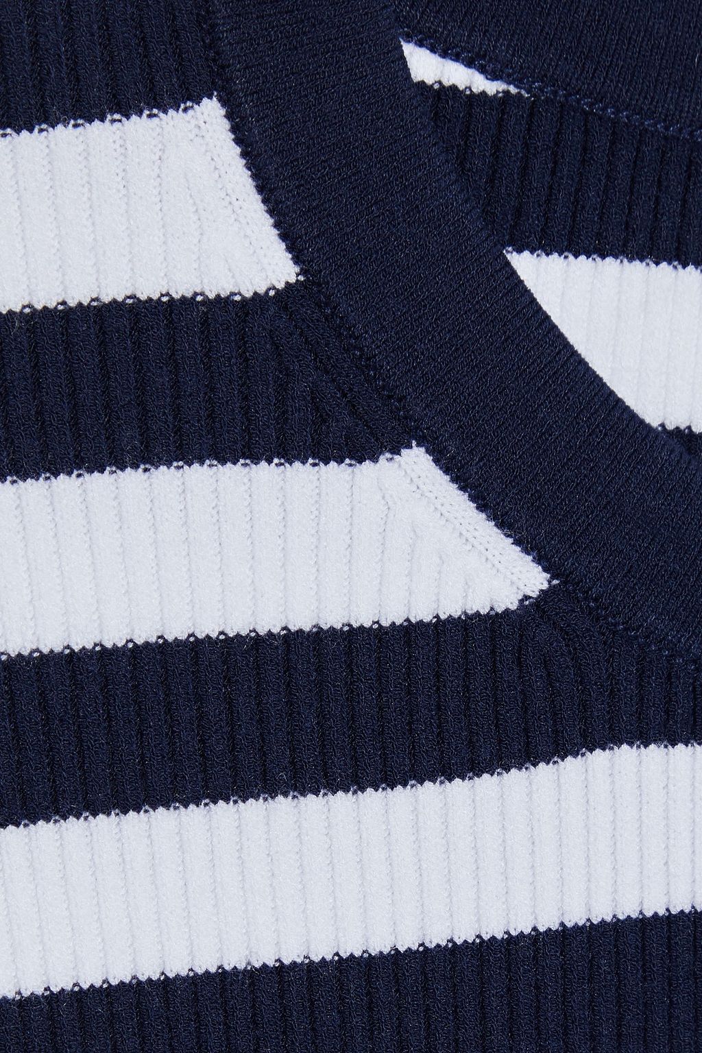 MICHAEL KORS COLLECTION Striped ribbed-knit top
