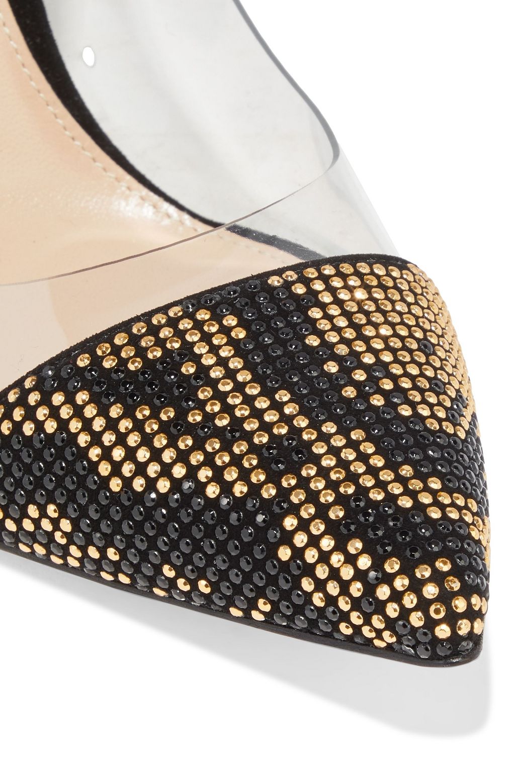 GIANVITO ROSSI Ronnie 105 studded suede and PVC pumps
