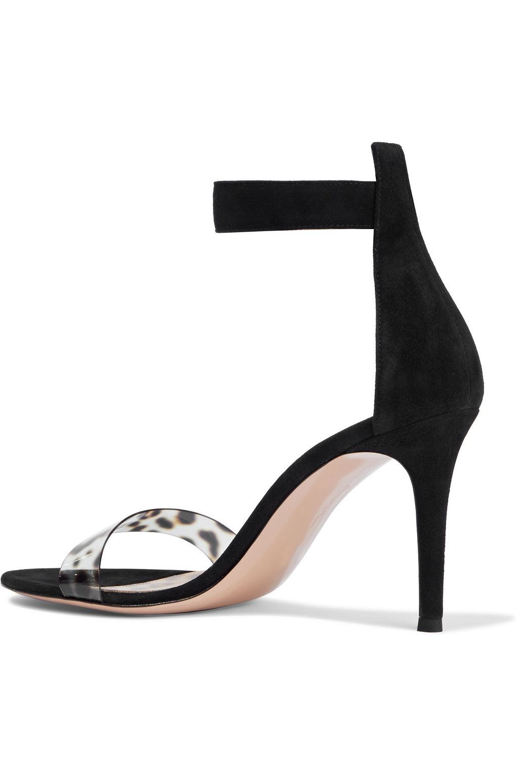GIANVITO ROSSI Stella 85 suede and leopard-print PVC sandals