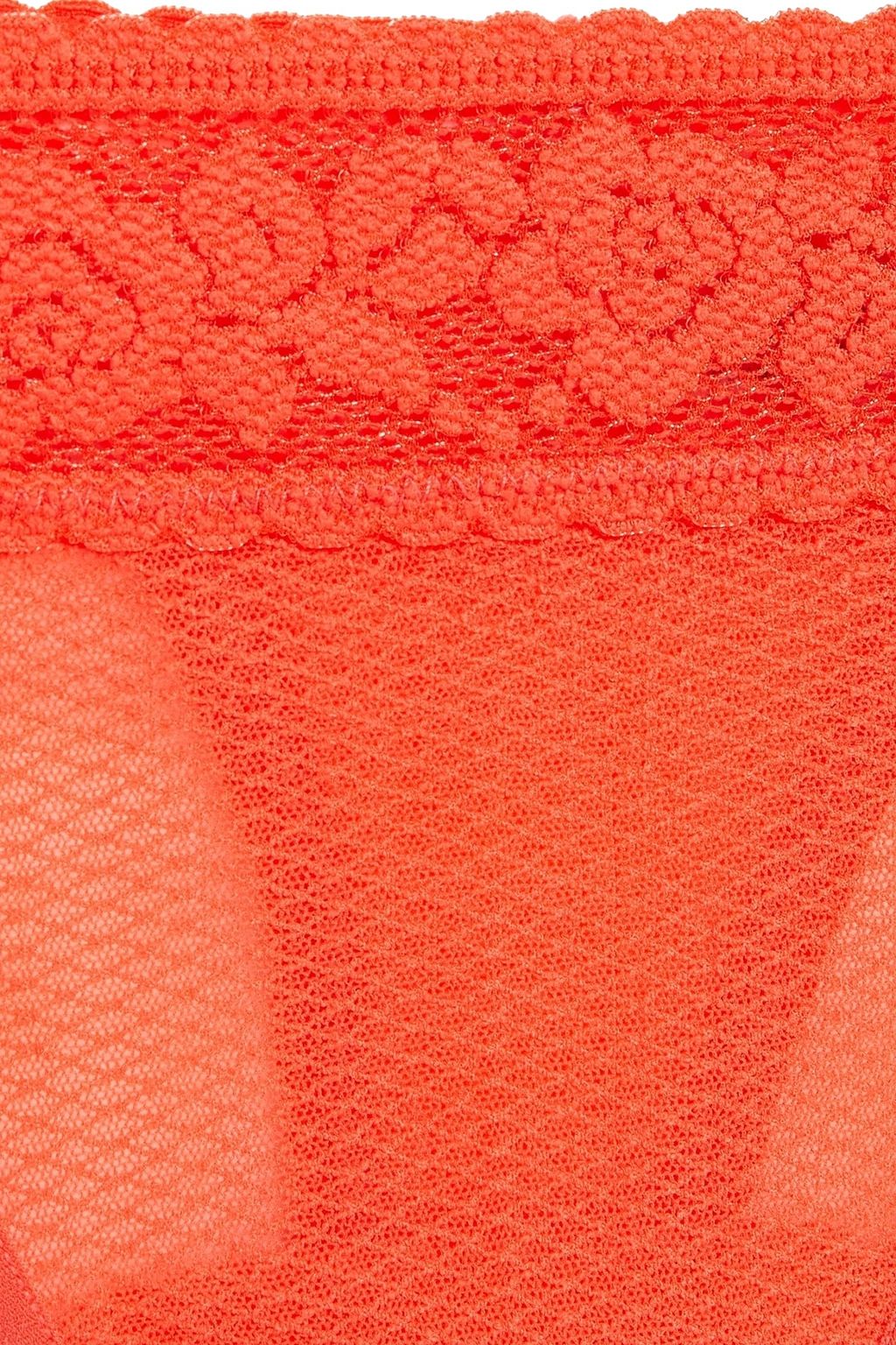 COMMANDO Lace-trimmed embroidered stretch-tulle low-rise thong