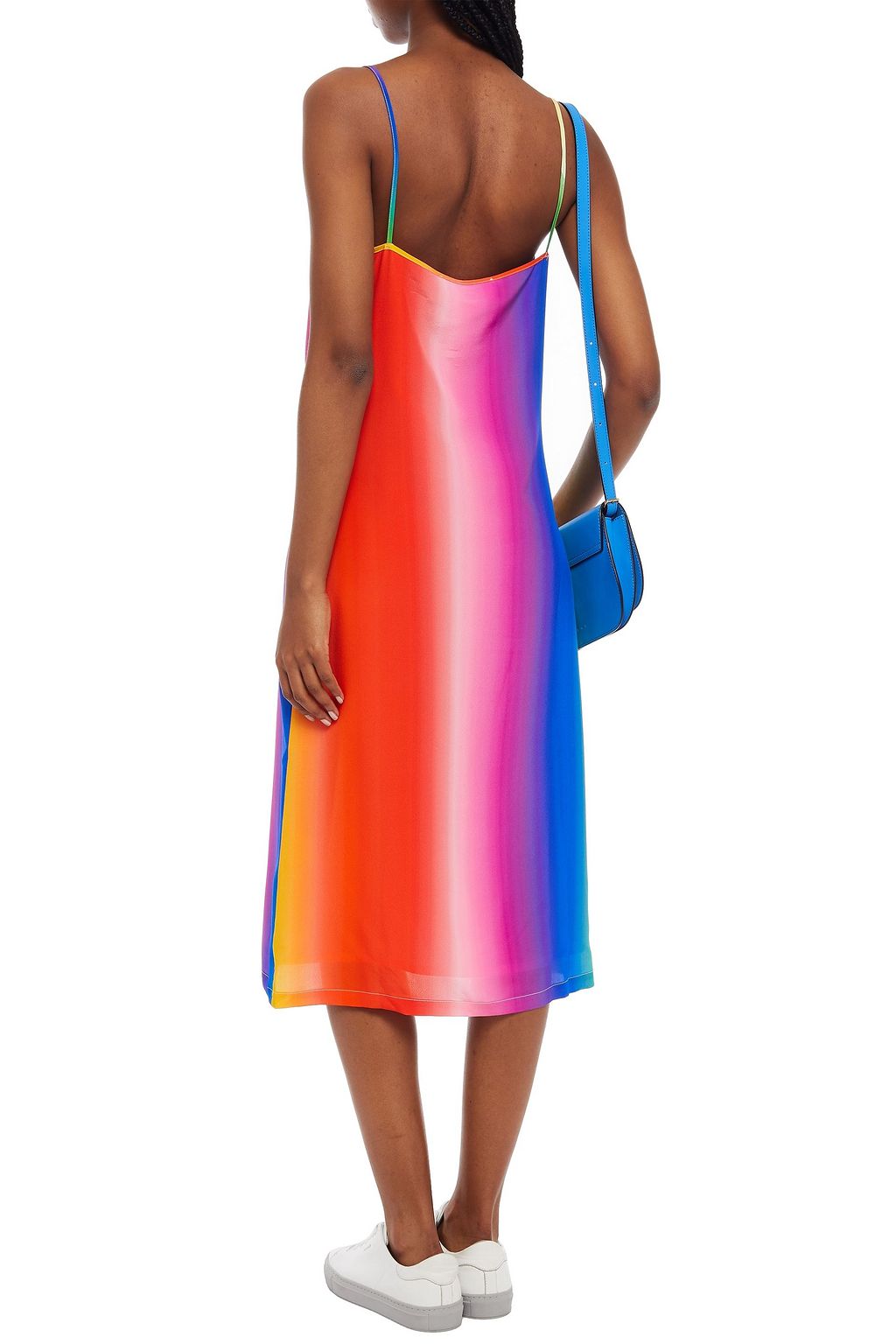 ÊTRE CÉCILE Dégradé striped silk-crepe midi slip dress