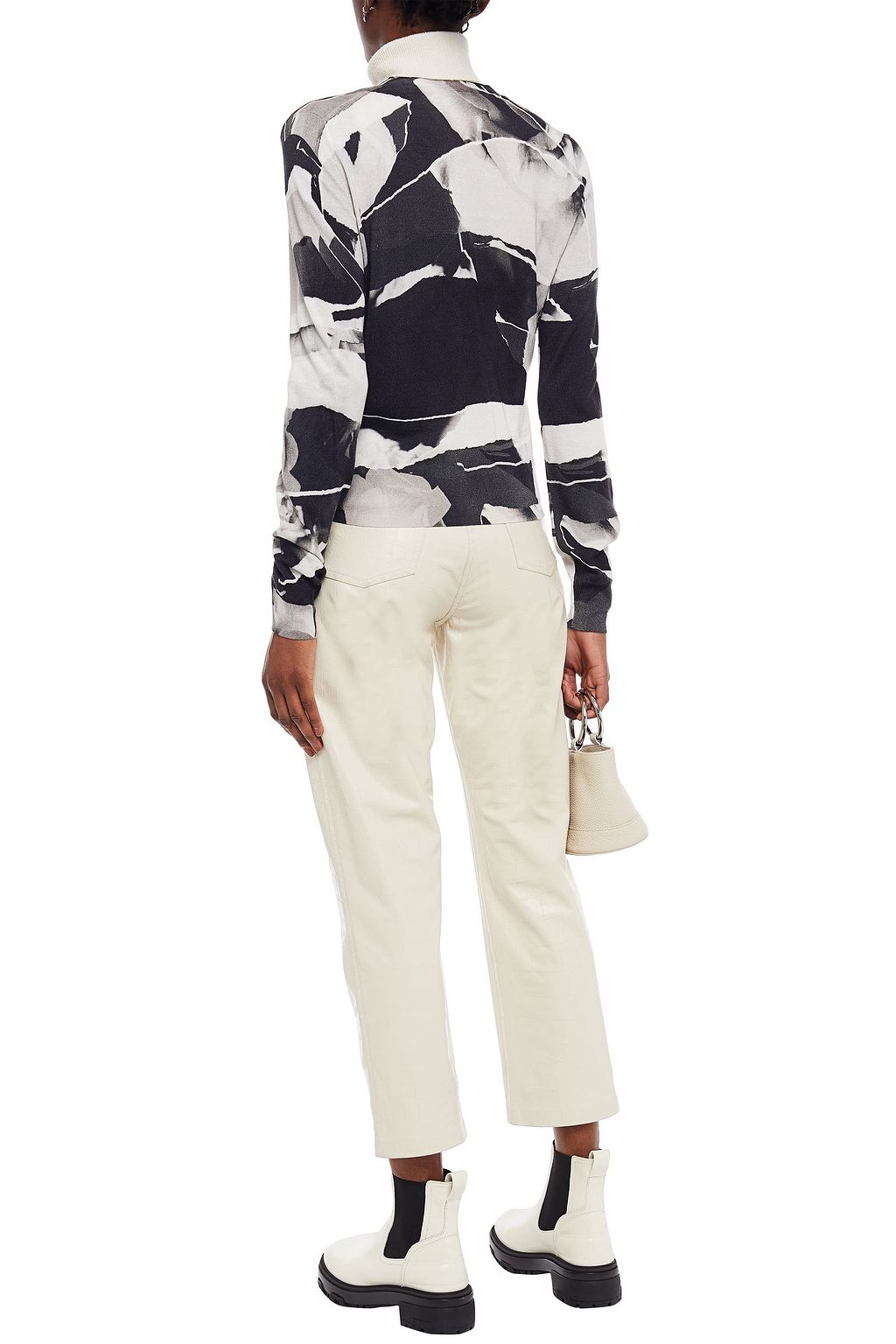 MCQUEEN Cardigan aus einer Woll-Seidenmischung mit floralem Print