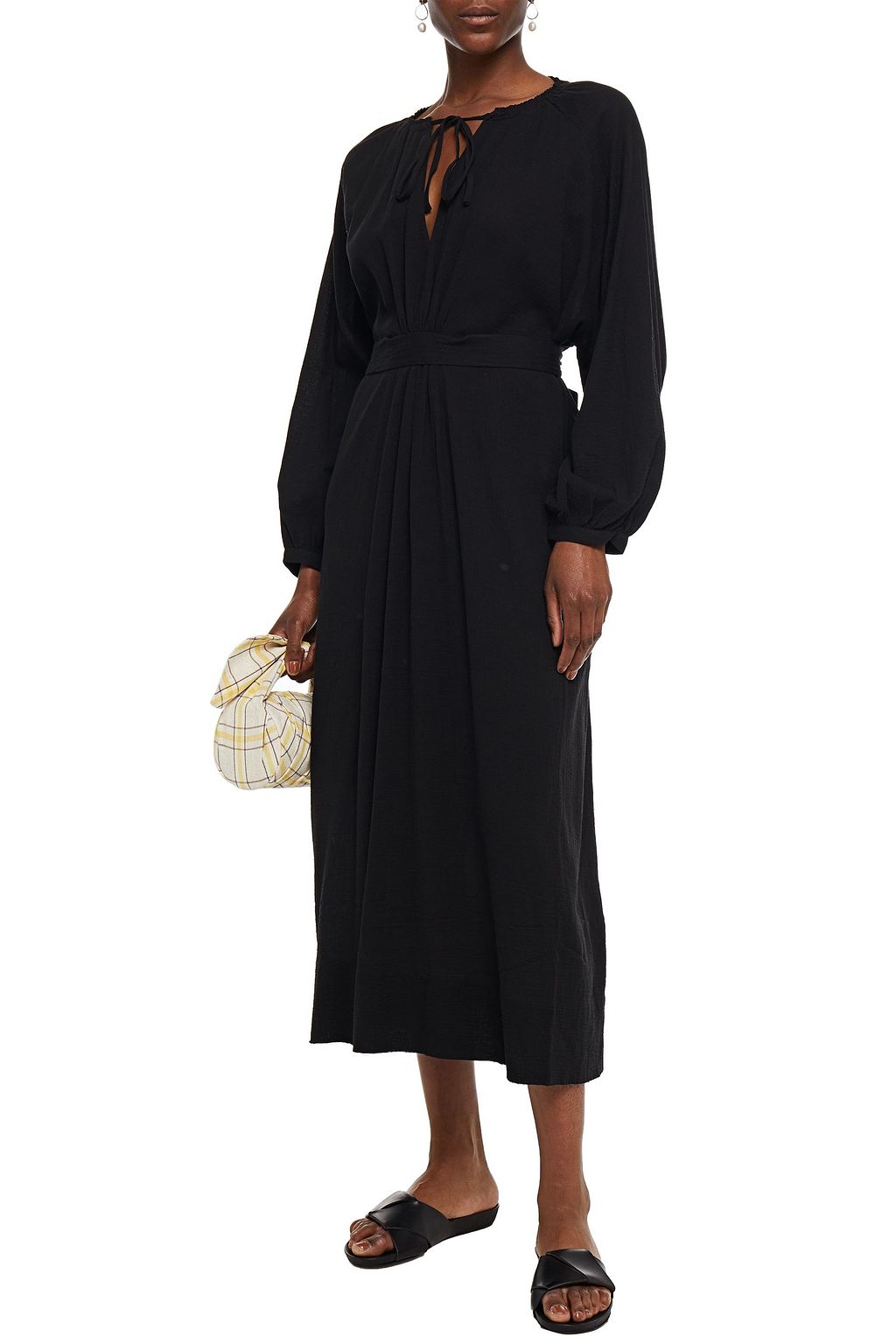 RODEBJER Endre gathered crinkled-cotton midi dress