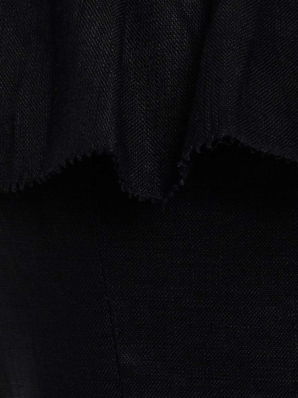 ruffled linen midi dress