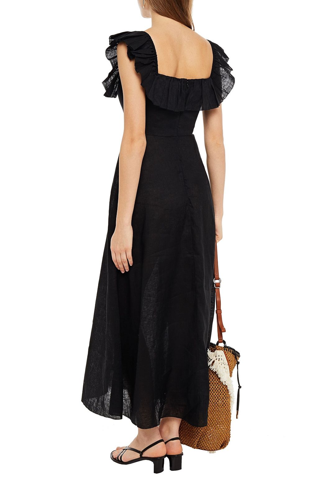 ZIMMERMANN Ruffled linen midi dress