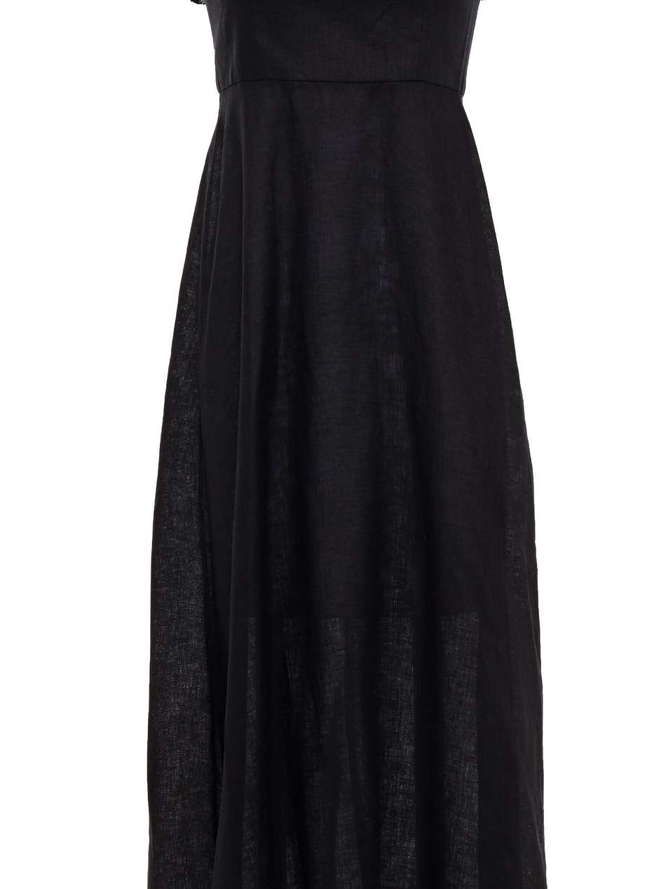 ruffled linen midi dress