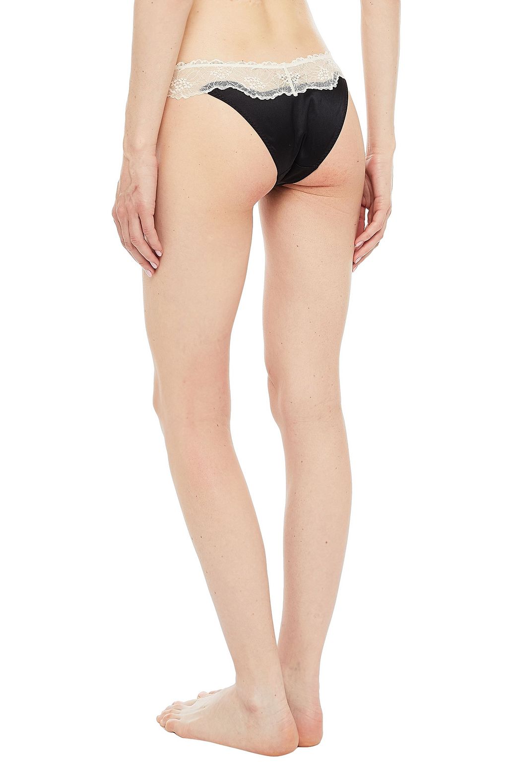 STELLA MCCARTNEY Kitty Charming lace-trimmed stretch-silk satin low-rise briefs