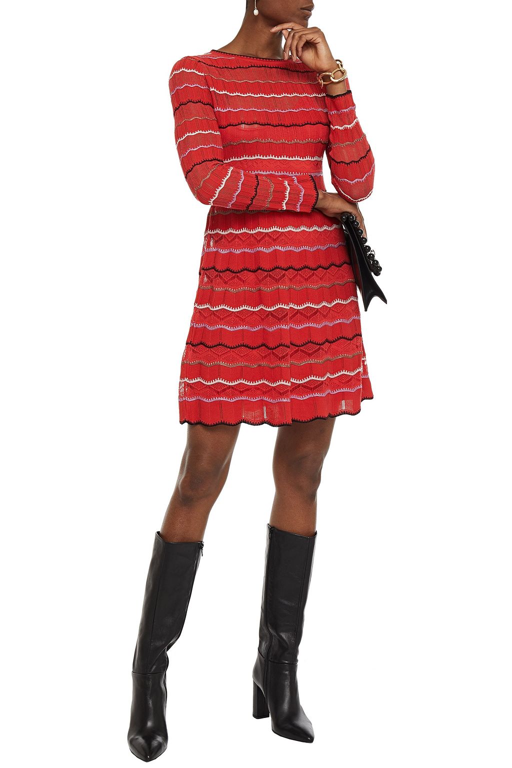M MISSONI Crochet-knit cotton-blend mini dress