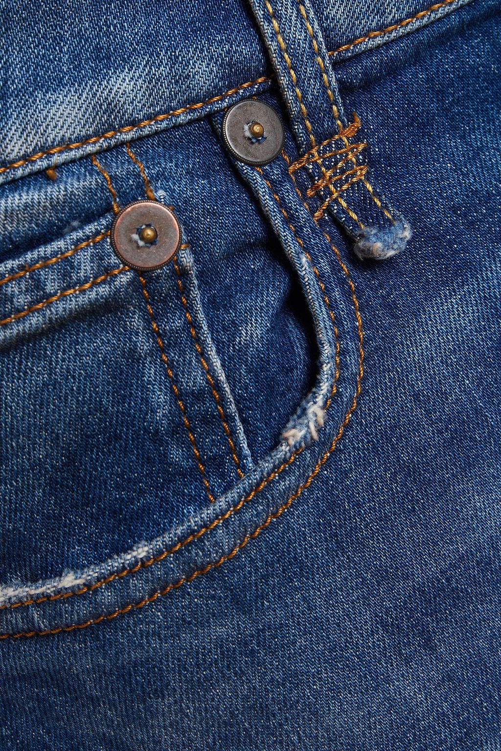 R13 Alison distressed high-rise slim-leg jeans