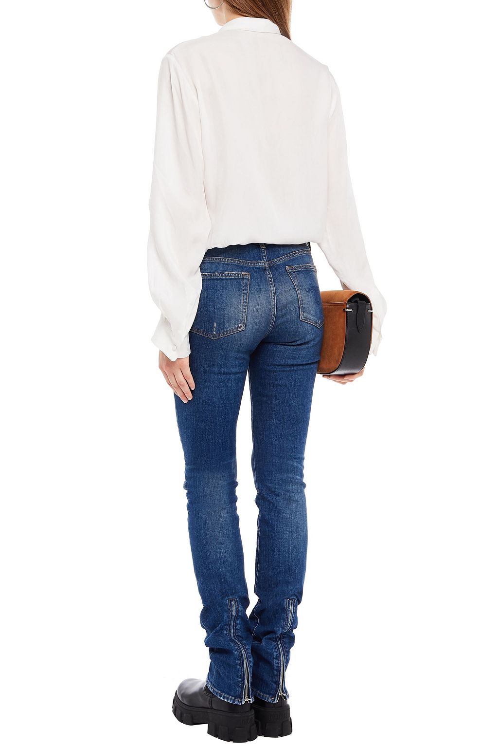 R13 Alison distressed high-rise slim-leg jeans