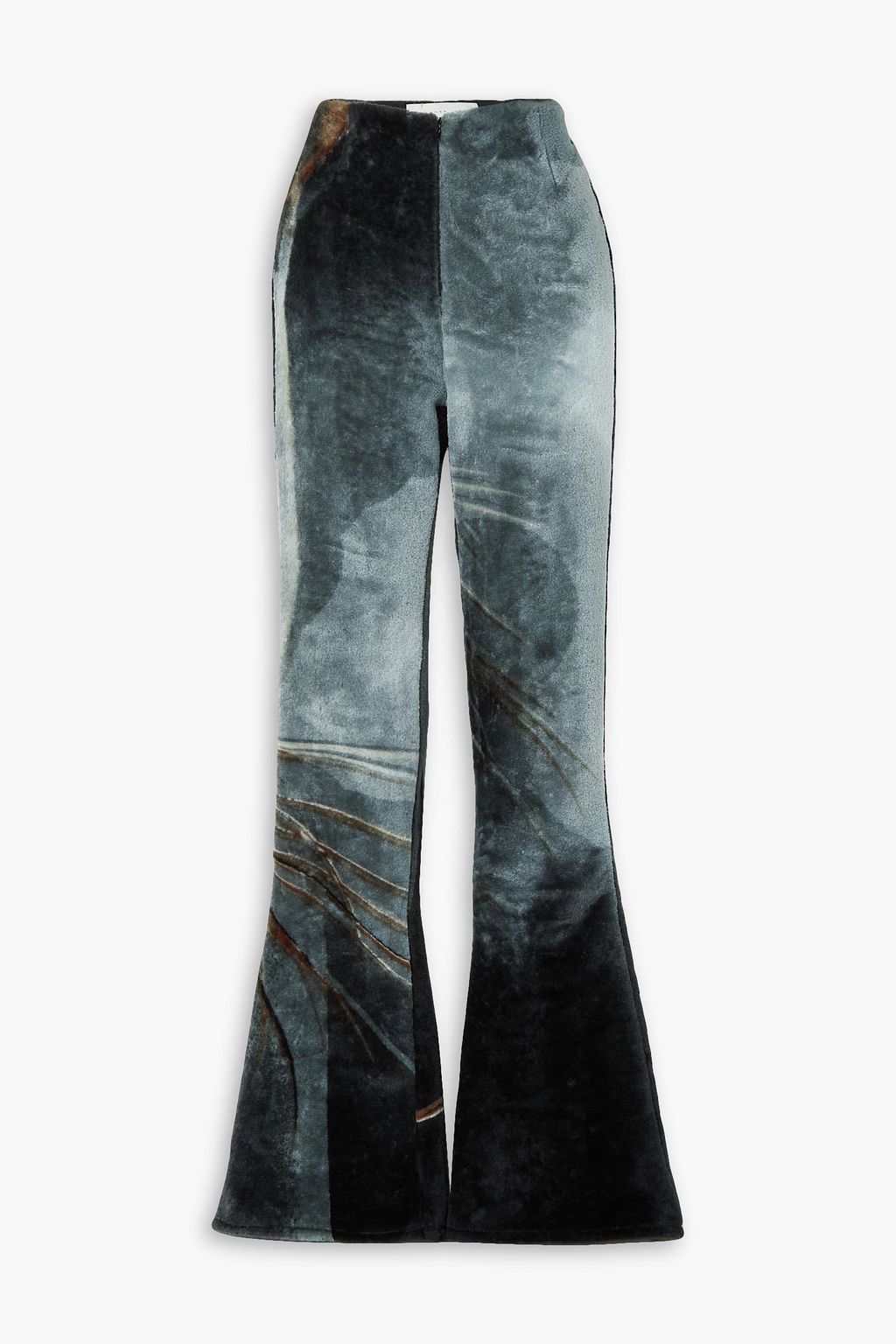 CONNER IVES + The Vanguard printed faux fur flared pants | Sale up to ...