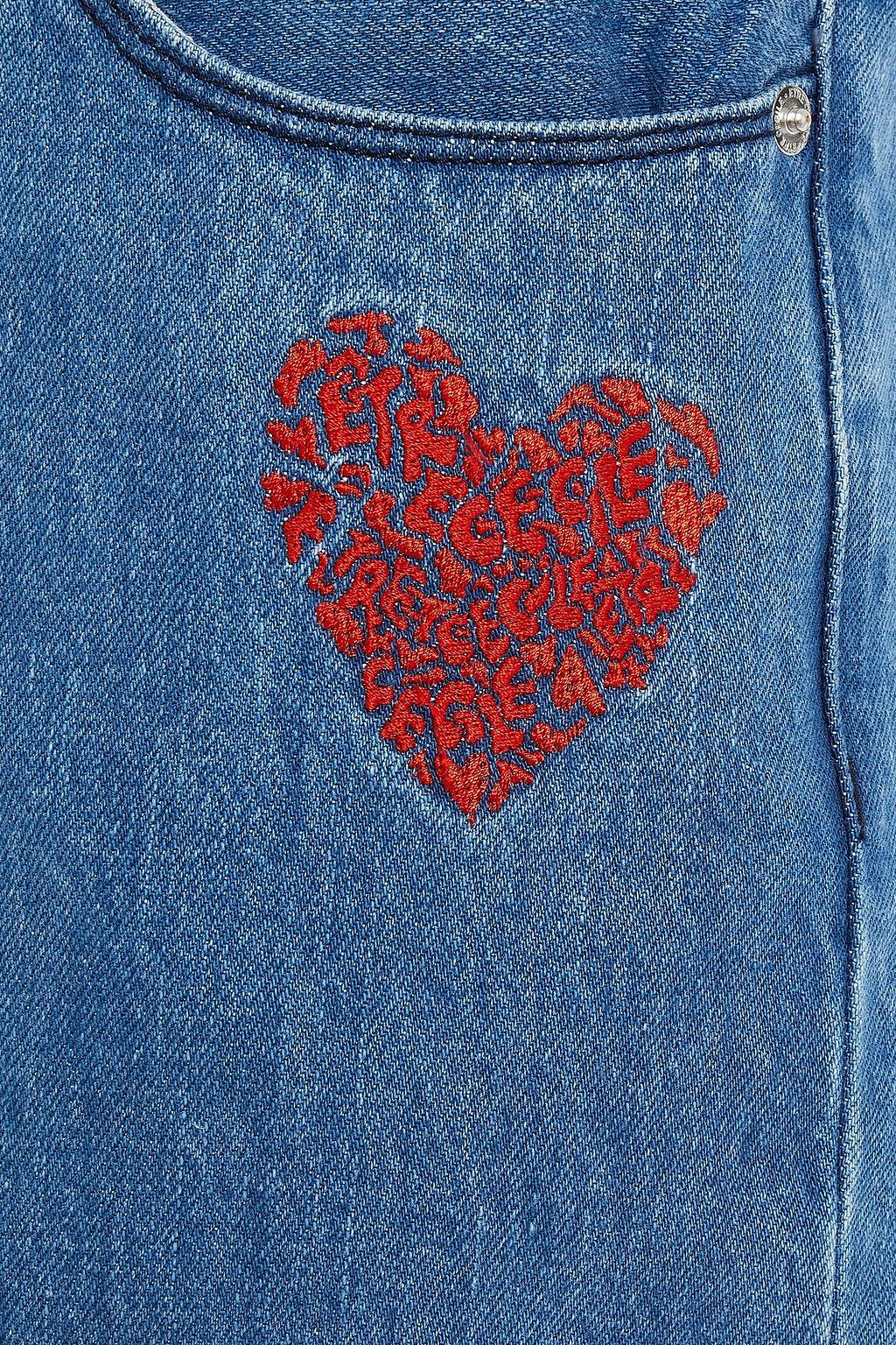 ÊTRE CÉCILE Embroidered high-rise straight-leg jeans