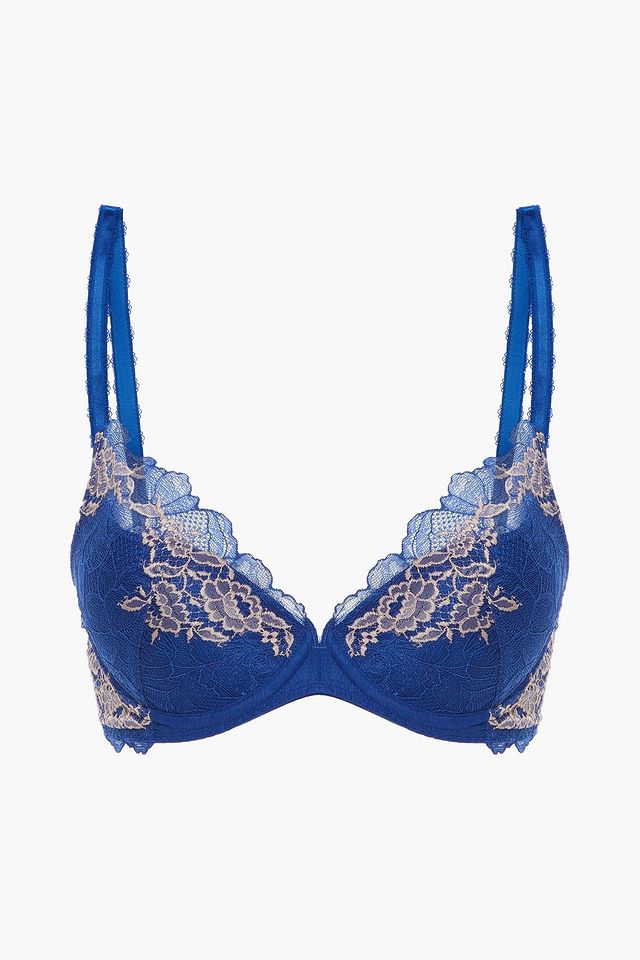 Stretch-lace push-up bra