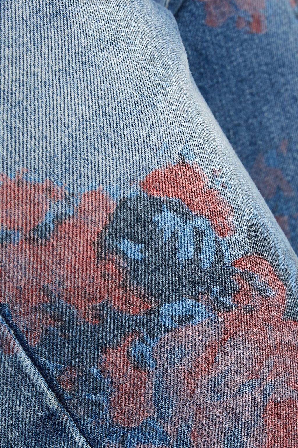 SAINT LAURENT Floral-print high-rise slim-leg jeans