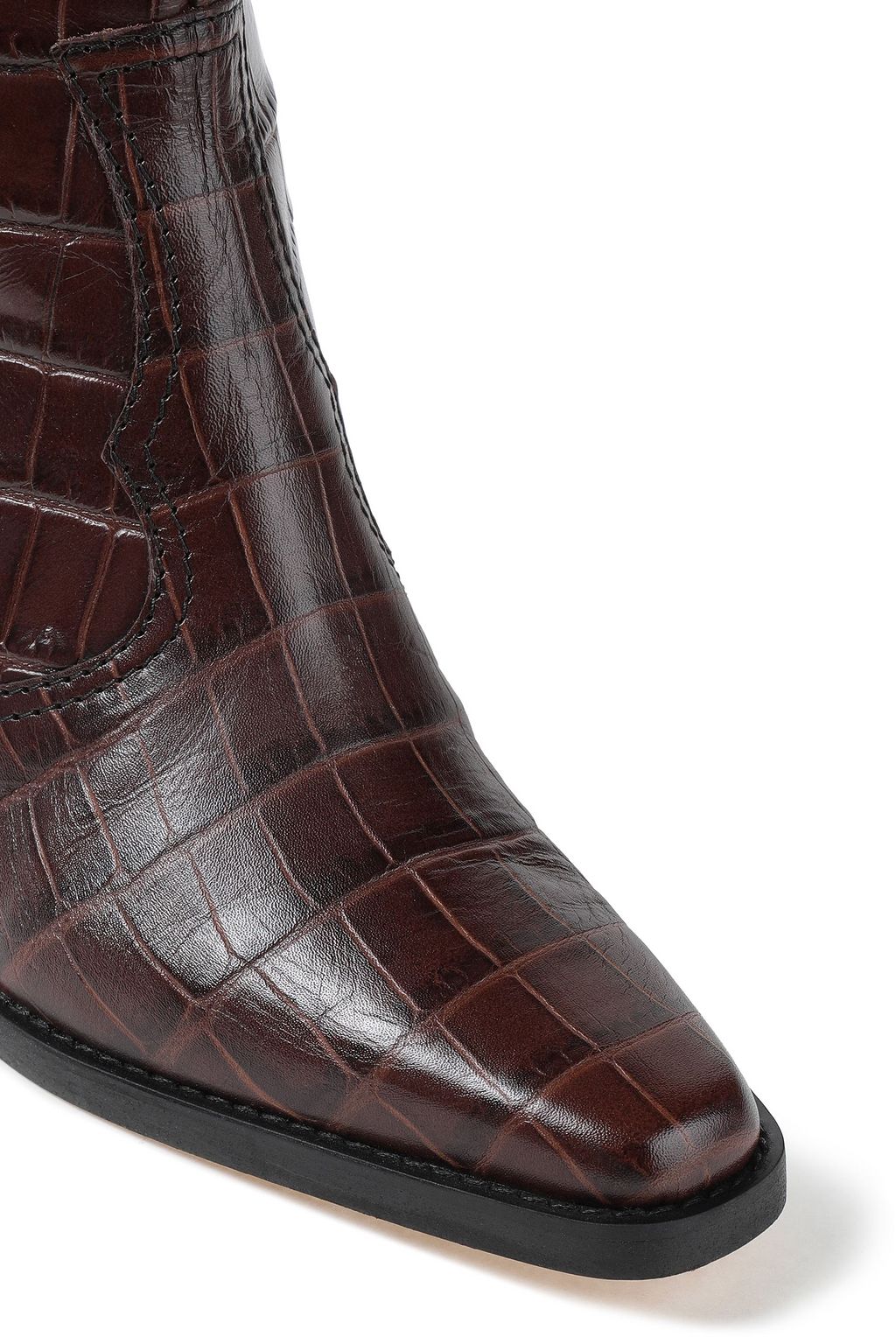 GANNI Croc-effect leather boots