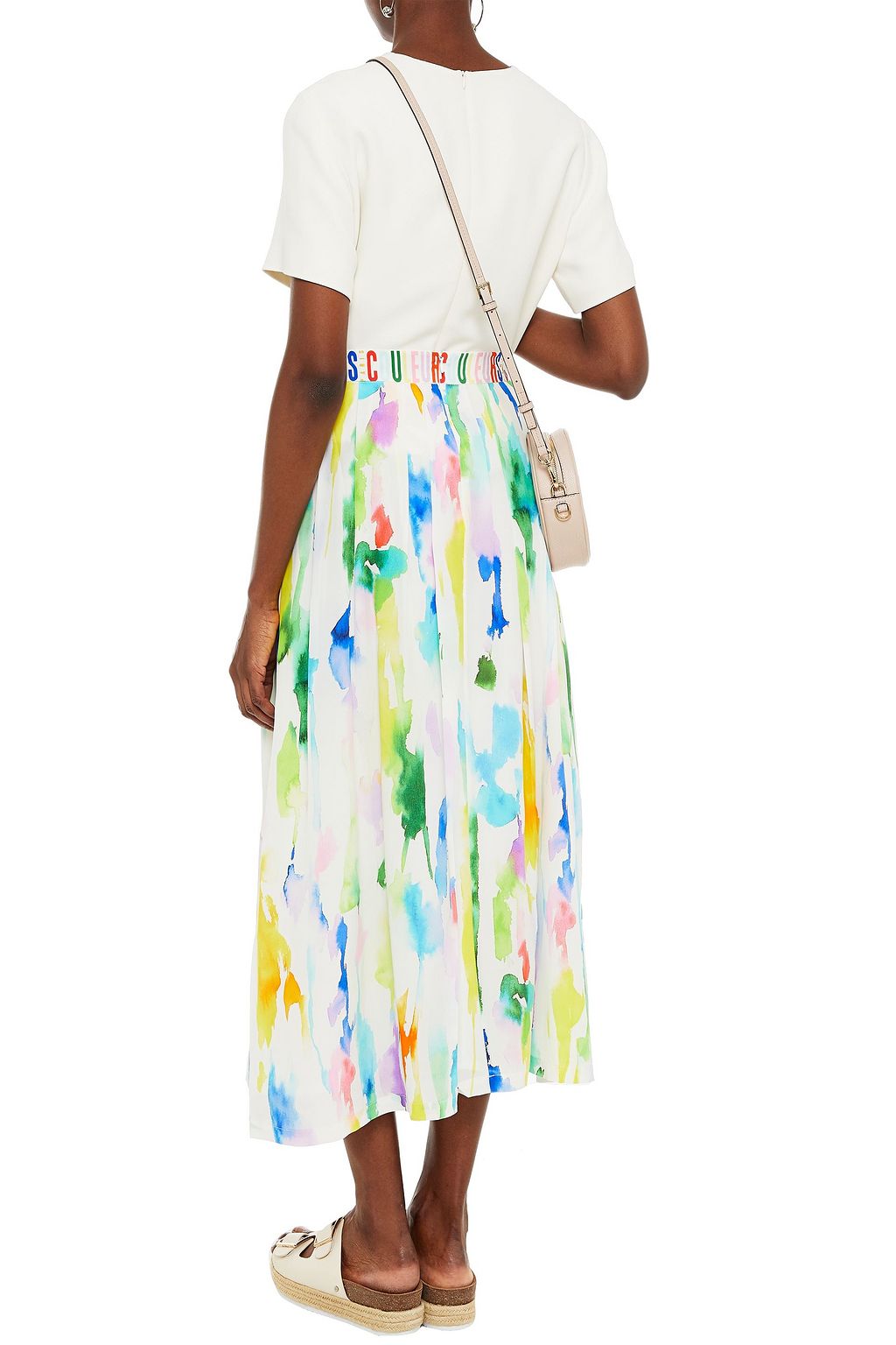 ÊTRE CÉCILE Paint Emme printed silk crepe de chine midi skirt