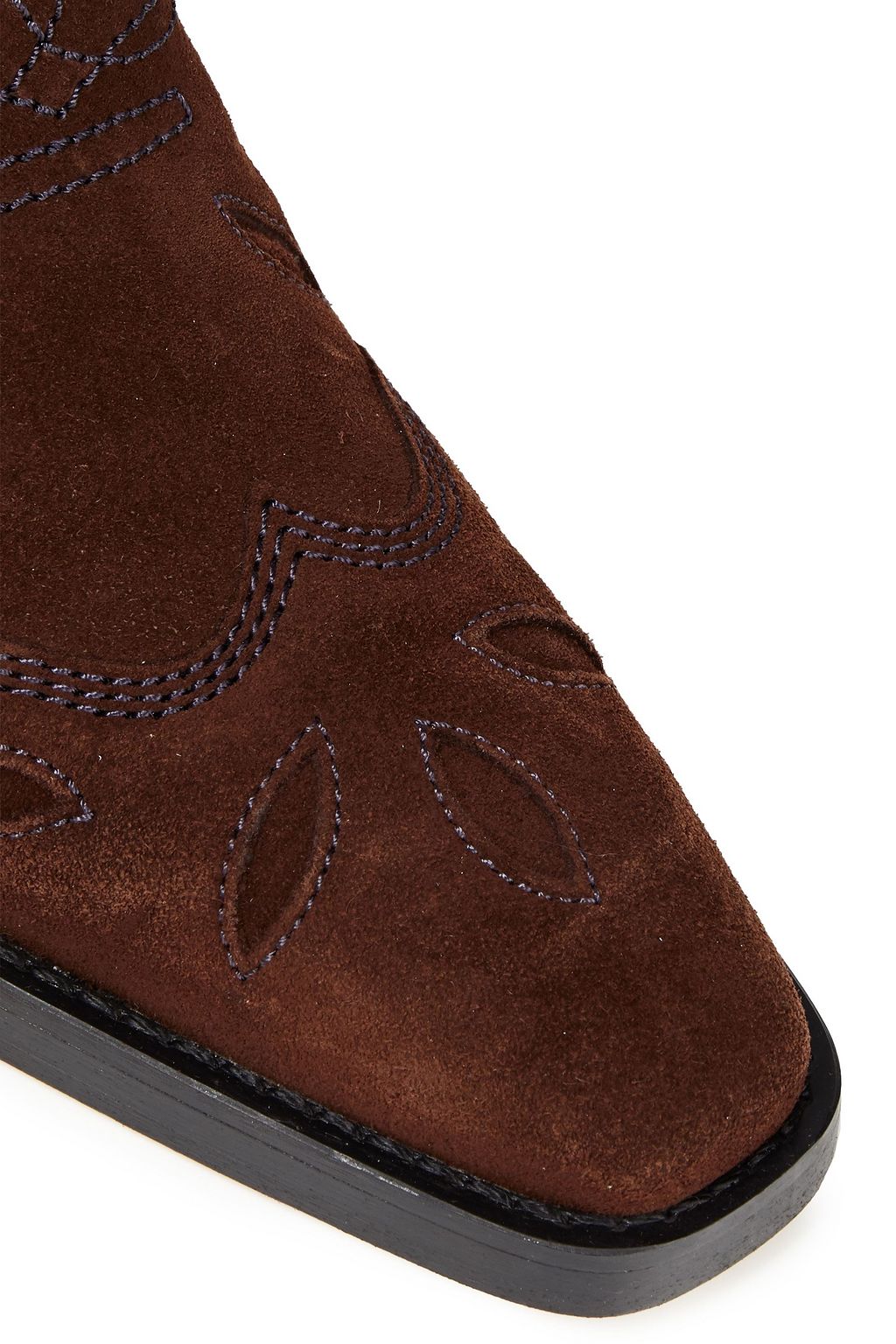 GANNI Embroidered suede ankle boots