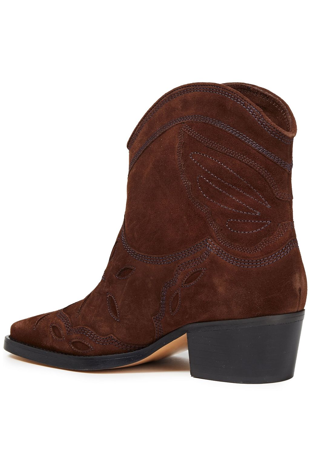 GANNI Embroidered suede ankle boots