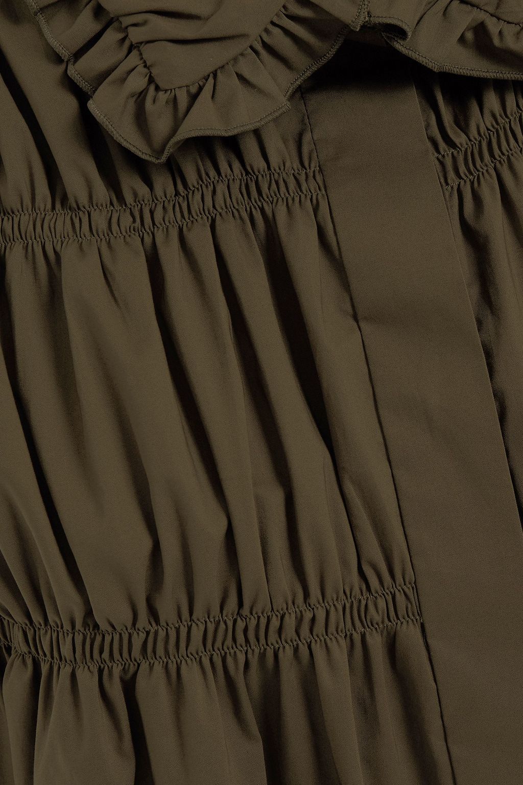 VIVETTA Shirred cotton-blend poplin shirt