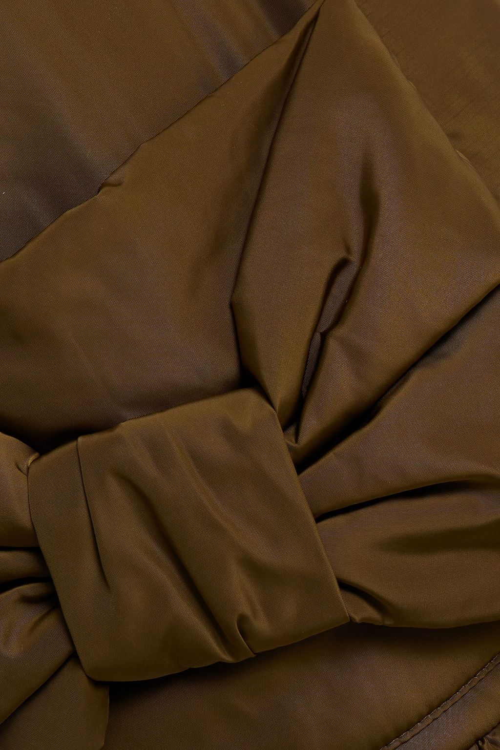 VIVETTA Bow-detailed gathered quilted shell coat