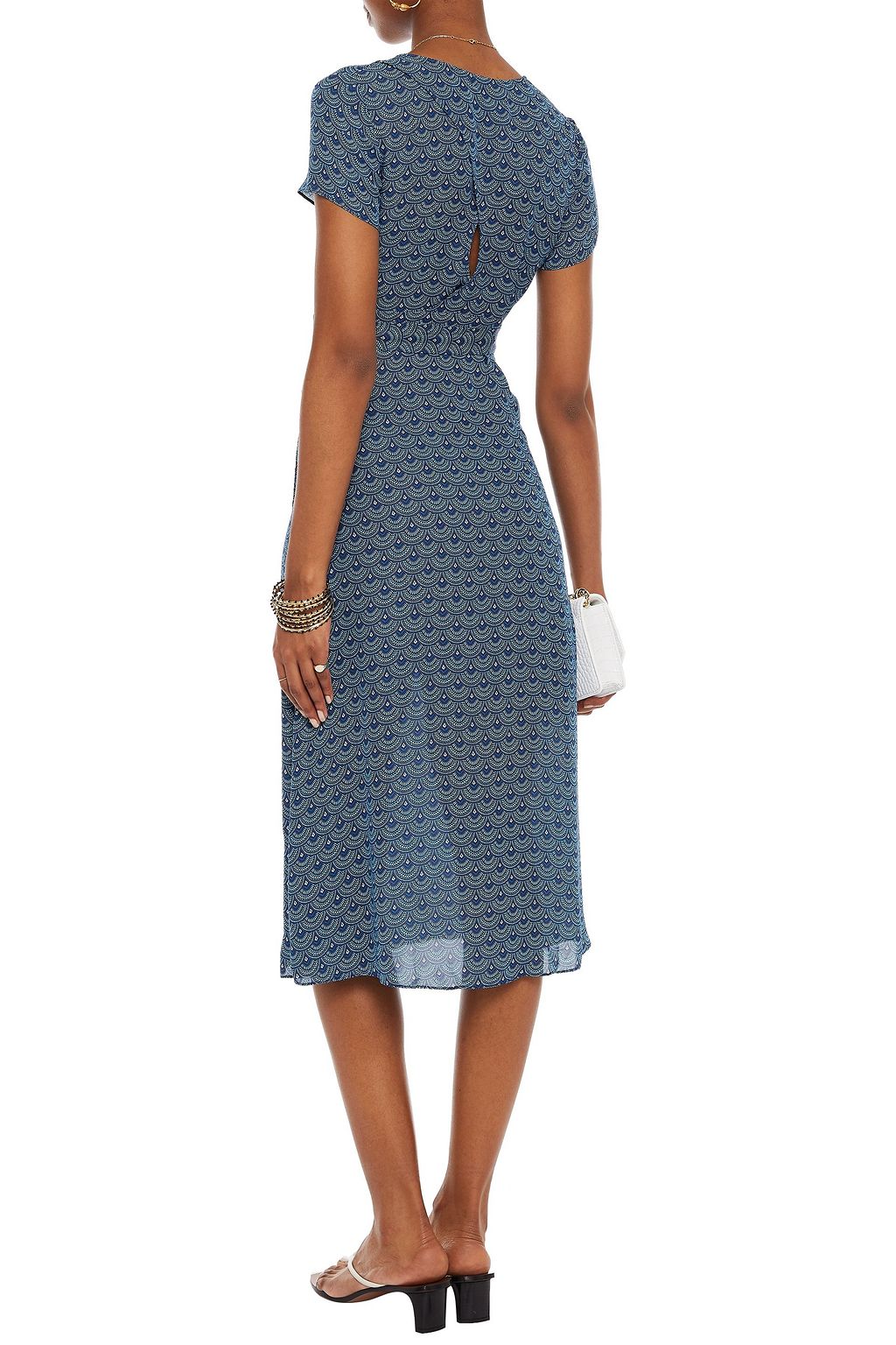 PALOMA BLUE Siena wrap-effect printed crepe de chine midi dress
