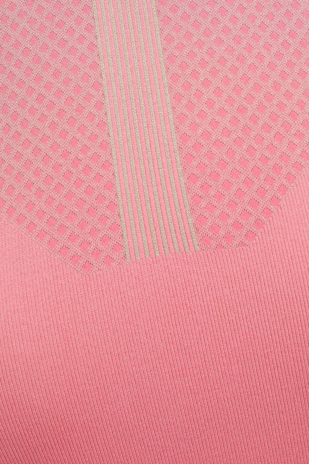ADIDAS BY STELLA MCCARTNEY Cutout printed stretch-jacquard top