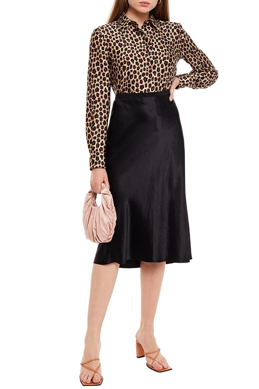 VIVETTA Leopard-print satin-twill shirt