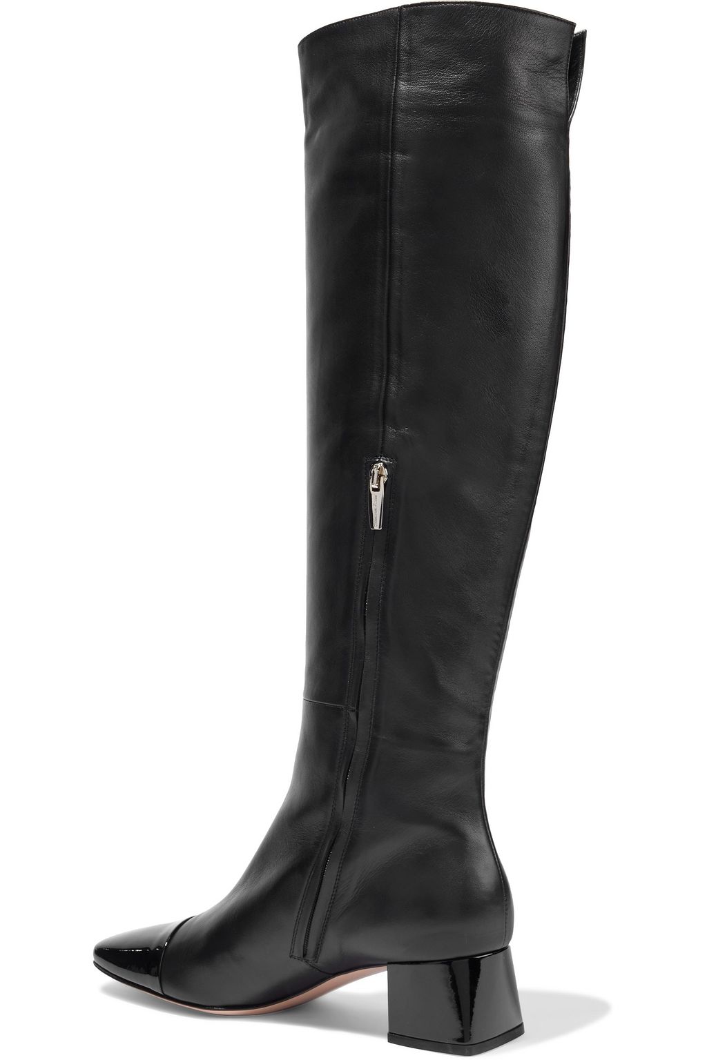 GIANVITO ROSSI Watts 45 smooth and patent-leather knee boots