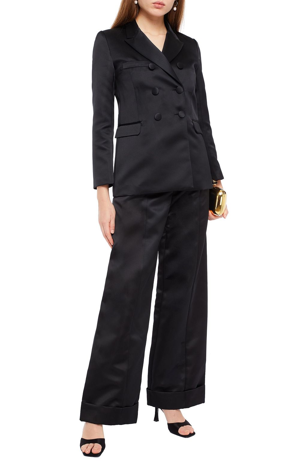 LES HÉROÏNES BY VANESSA COCCHIARO Gladys double-breasted satin blazer