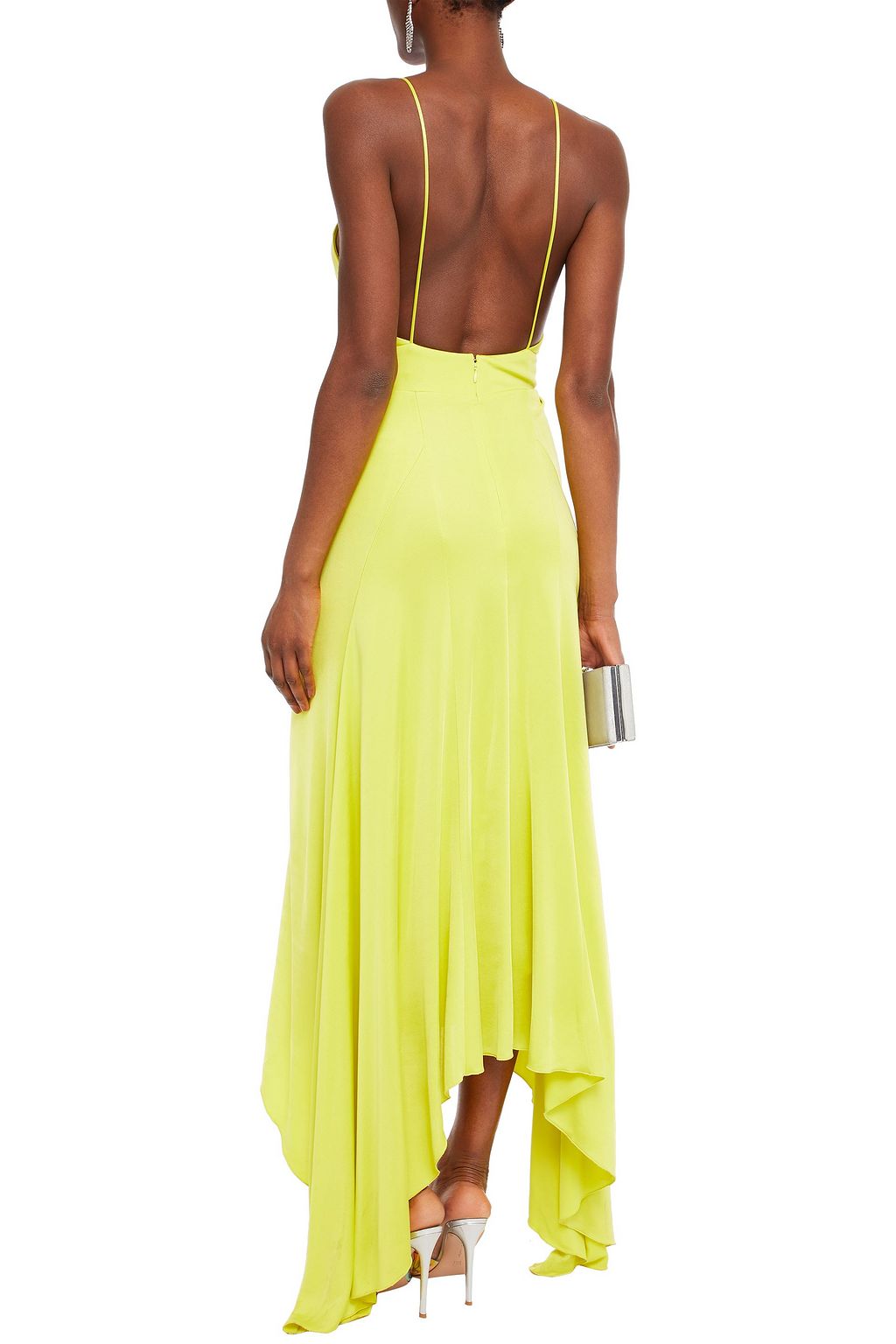 GALVAN  LONDON Supernova asymmetric twist-front jersey midi dress