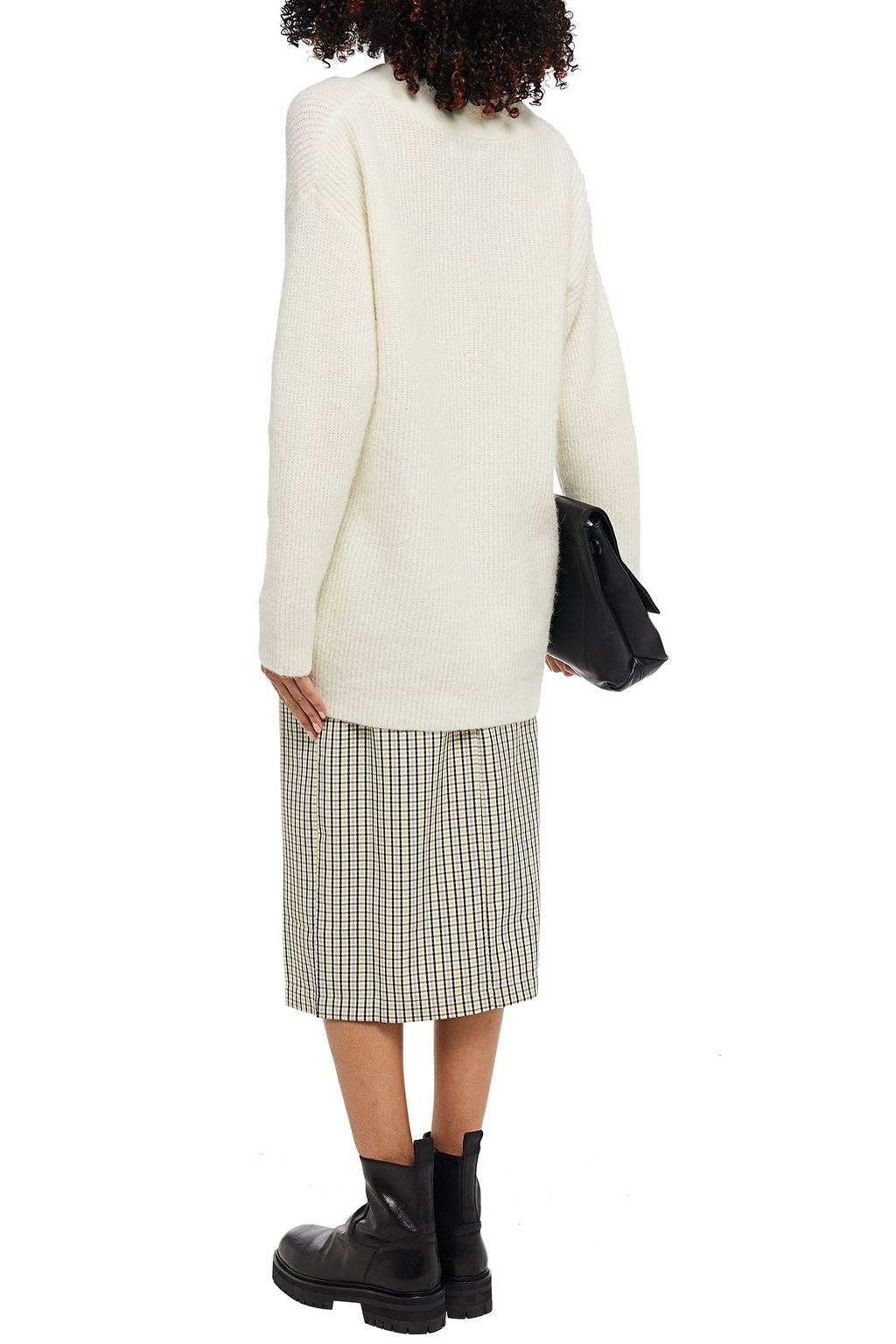 GANNI Brushed ribbed-knit sweater