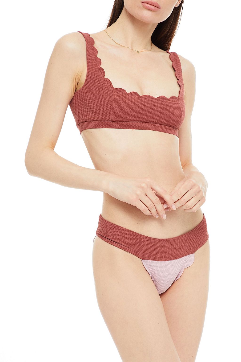 MARYSIA Santa Clarita stretch-crepe mid-rise bikini briefs