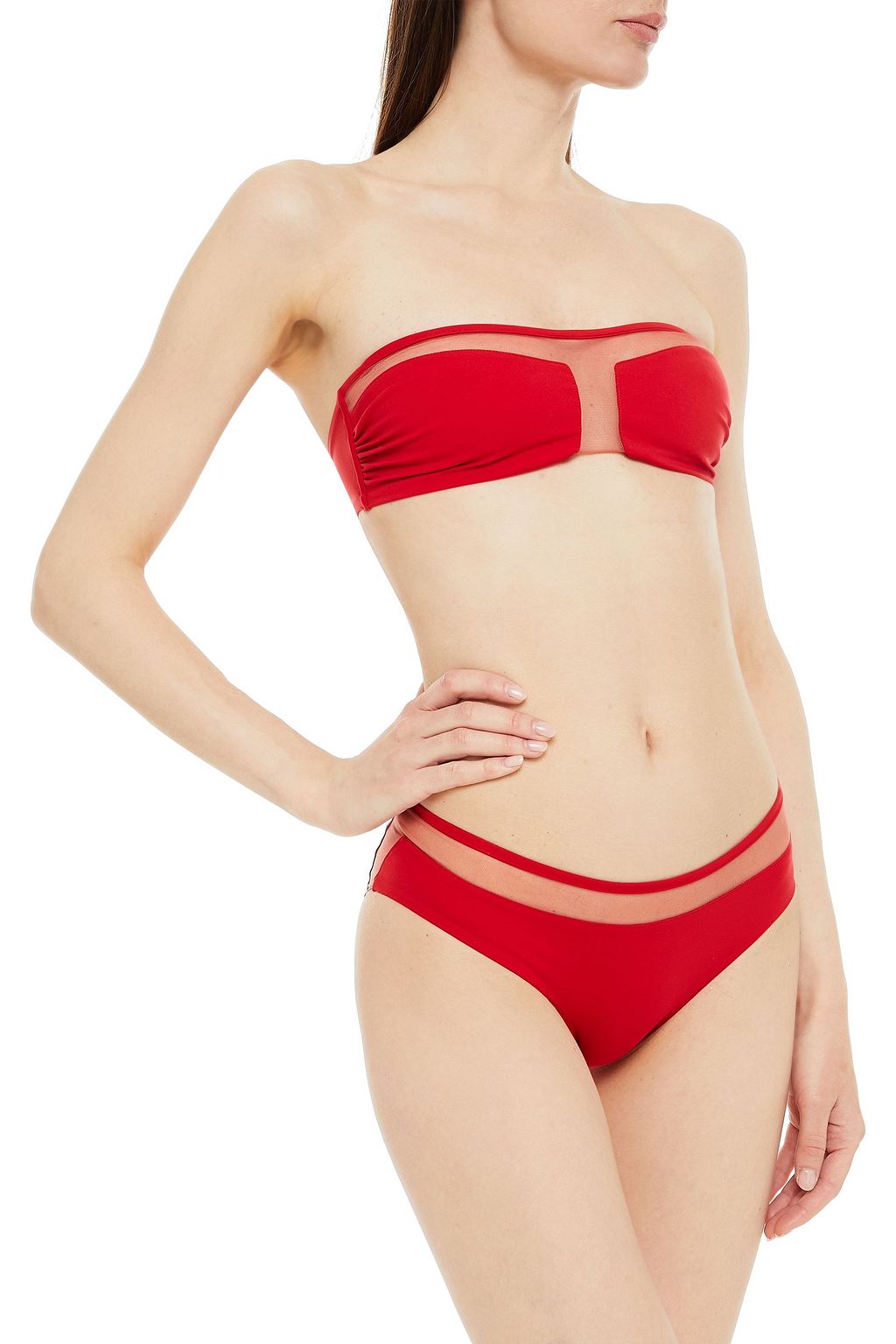 I.D. SARRIERI Mesh-trimmed bikini top