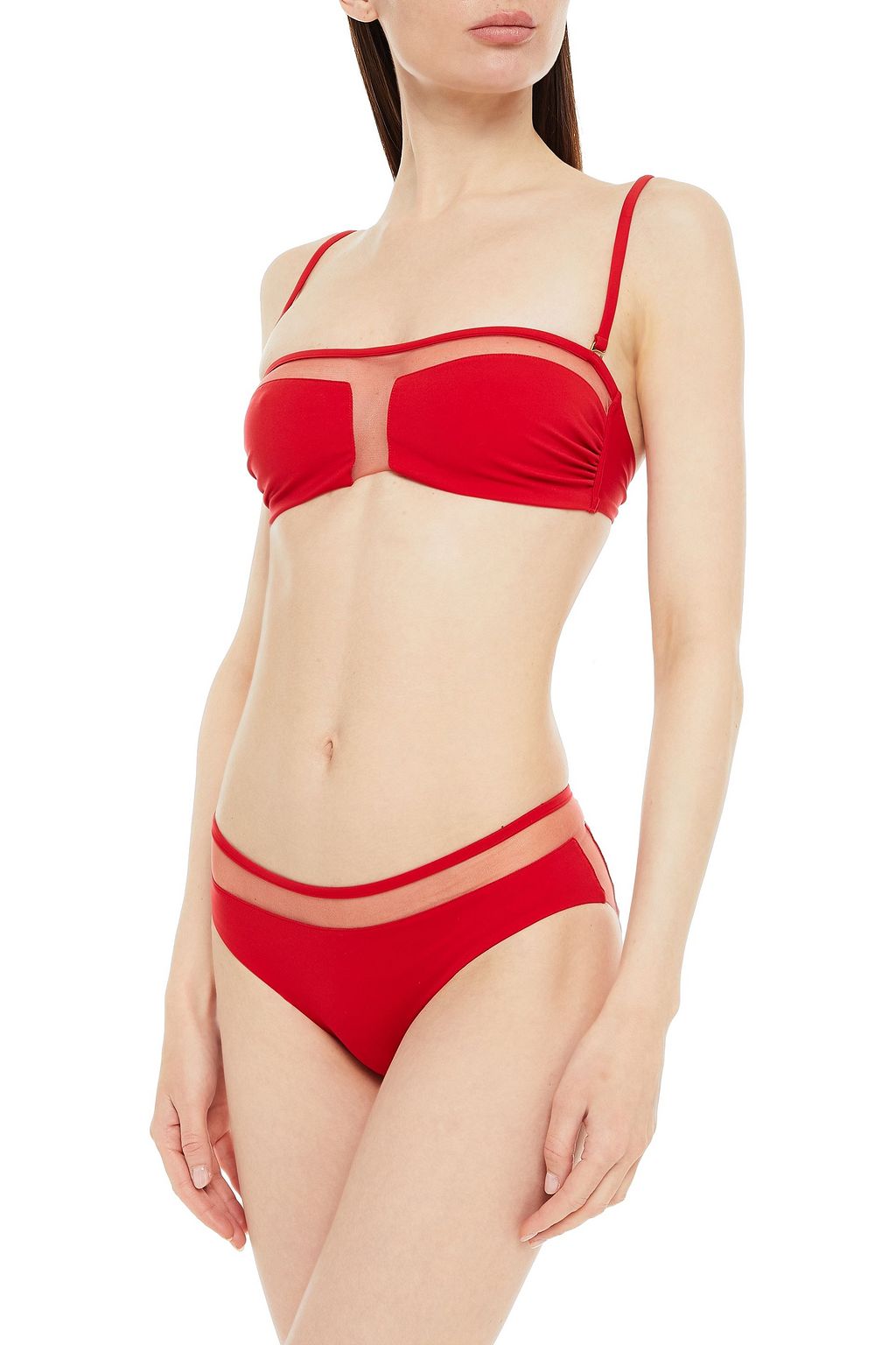 I.D. SARRIERI Mesh-trimmed bikini top