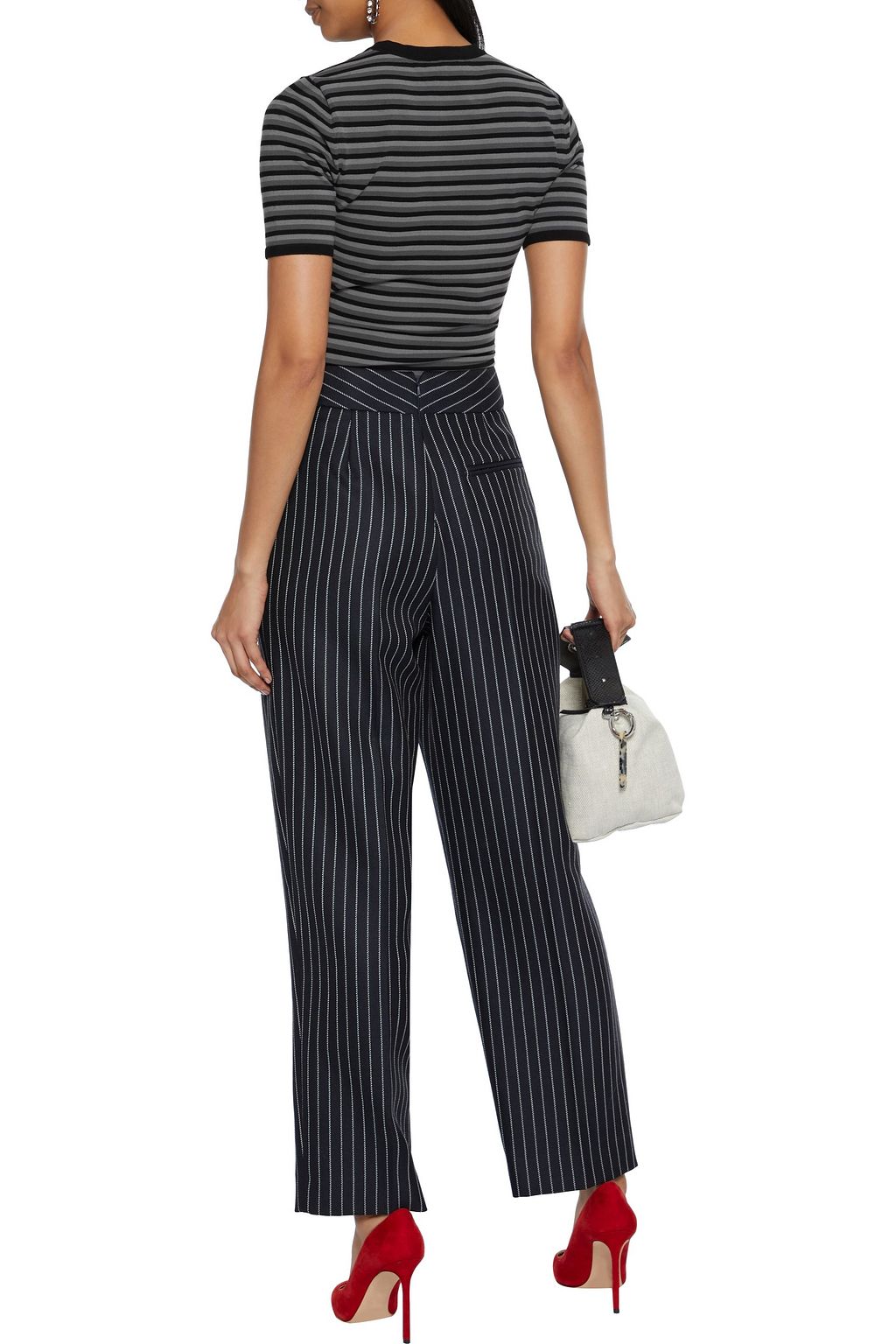MICHAEL KORS COLLECTION Striped stretch-knit bodysuit