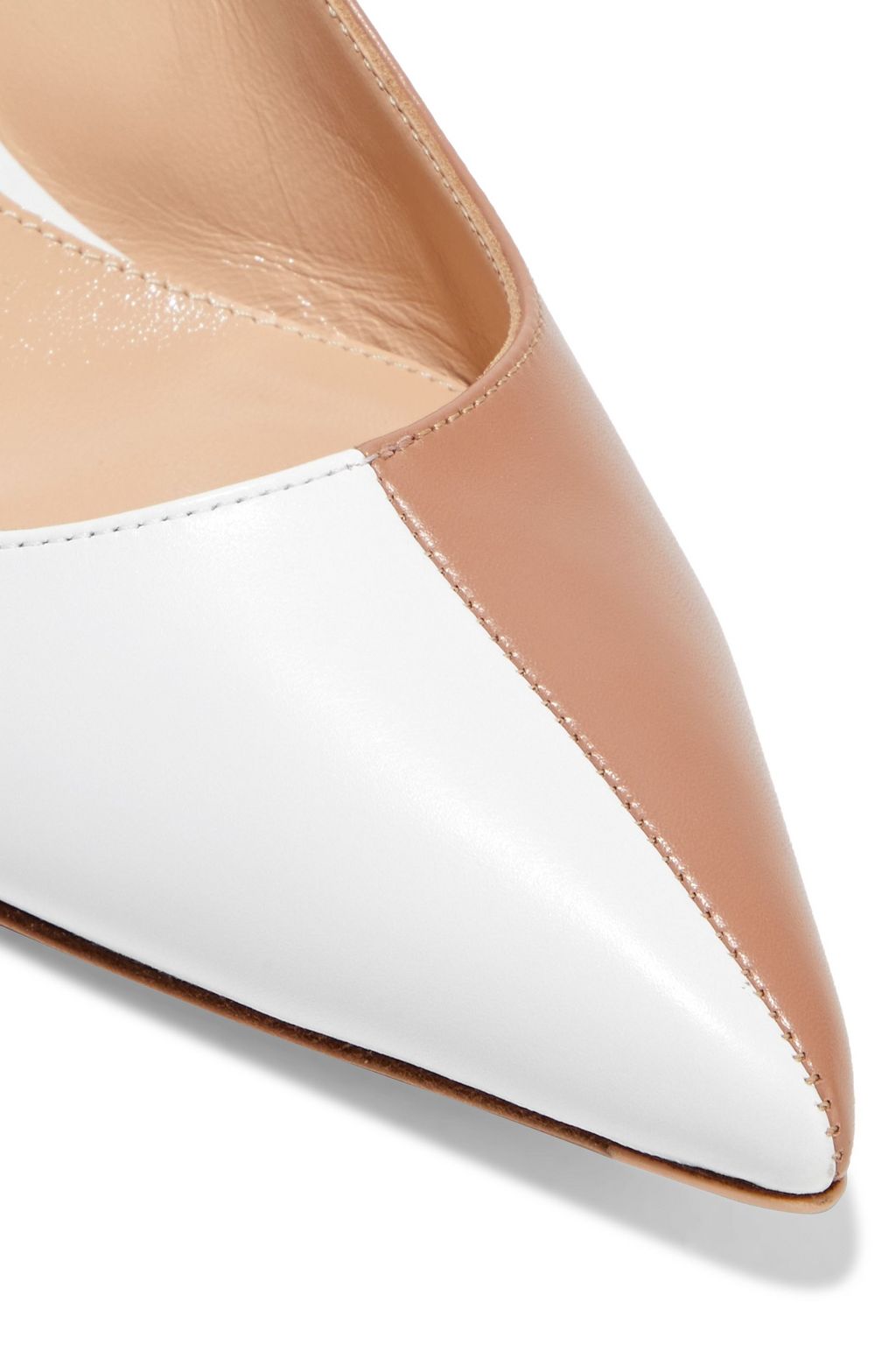 GIANVITO ROSSI Arleen 55 two-tone leather slingback pumps