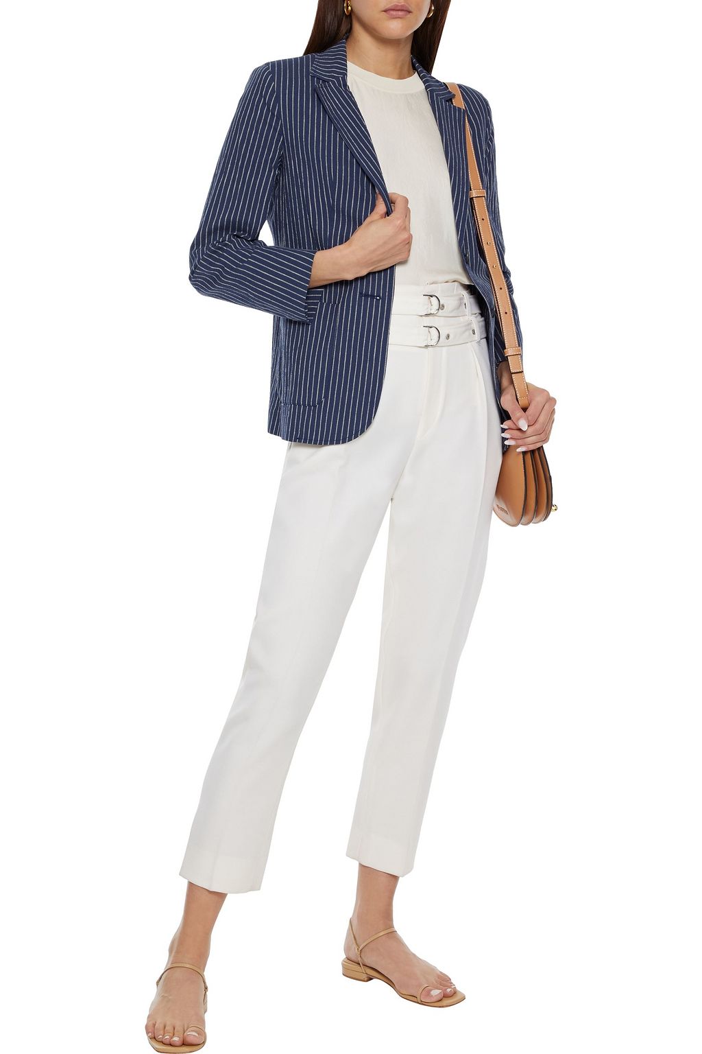 WEEKEND MAX MARA Giubilo striped cotton-blend seersucker blazer