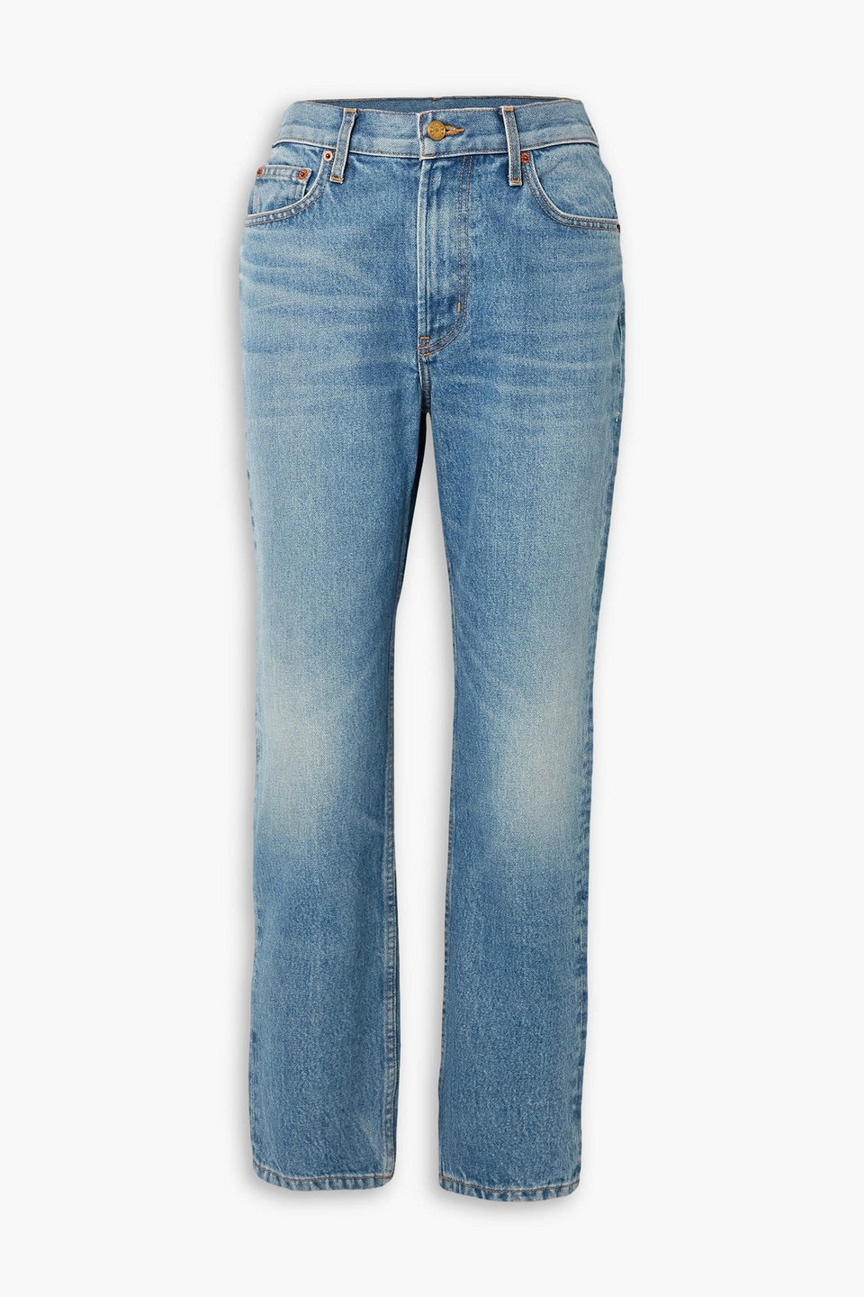 B Sides Arts Mid-rise Straight-leg Jeans In Mid Denim | ModeSens