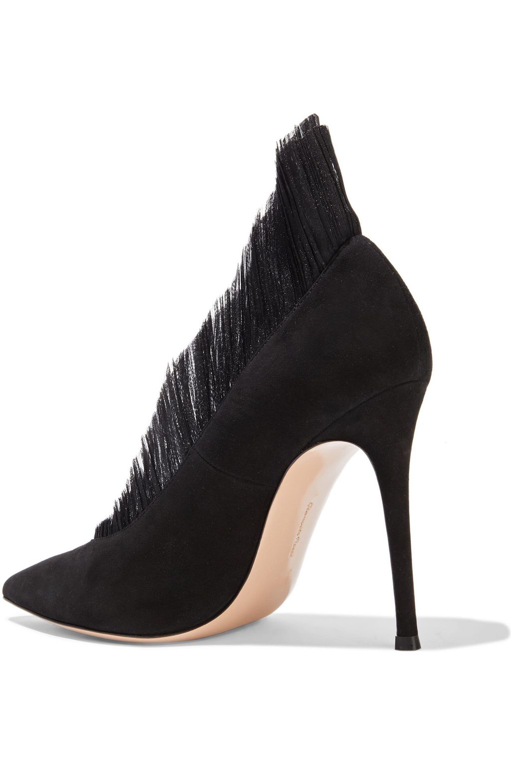 GIANVITO ROSSI Divine 105 ruffled tulle and suede pumps