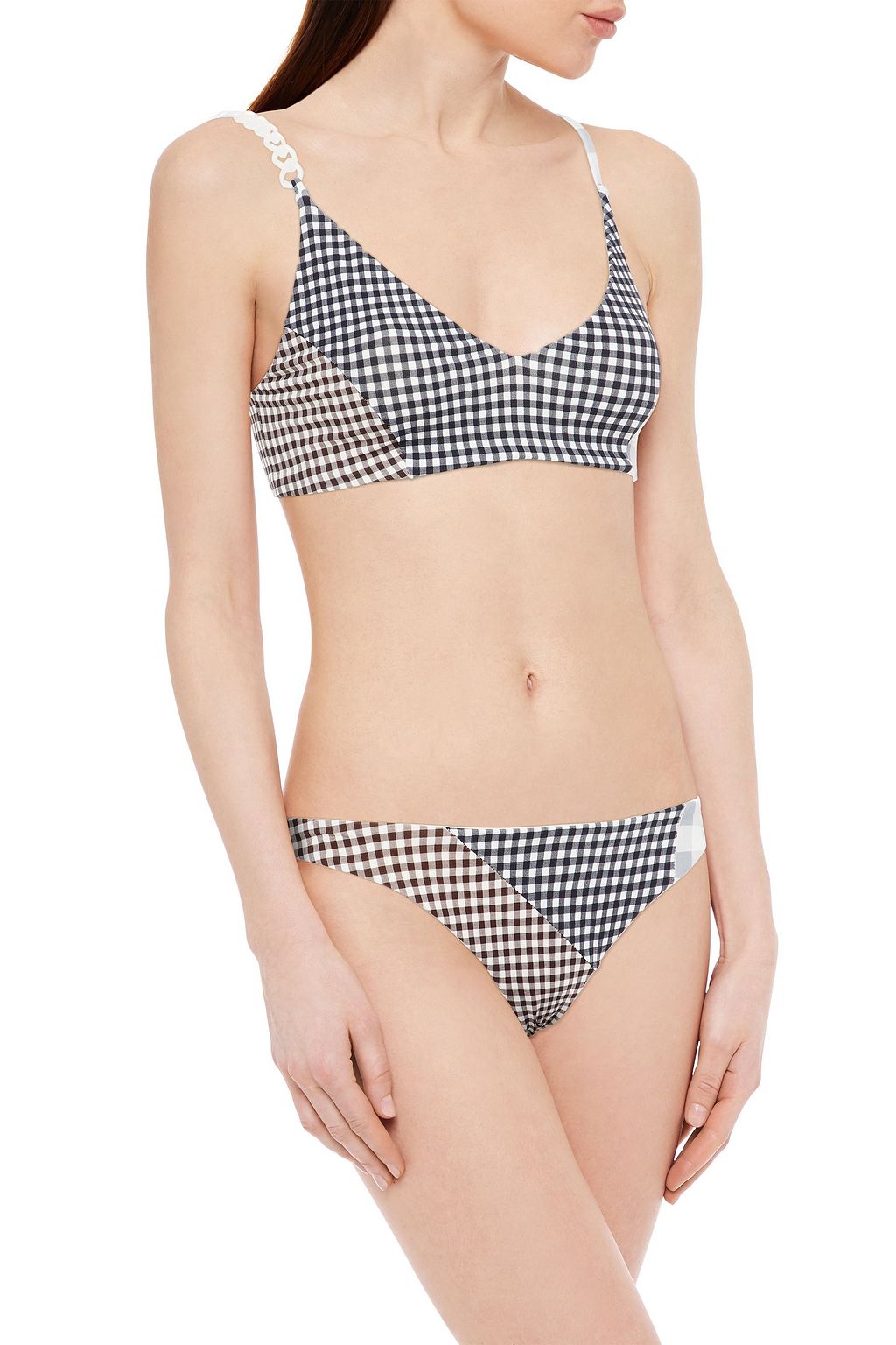 MARYSIA Suffolk gingham triangle bikini top