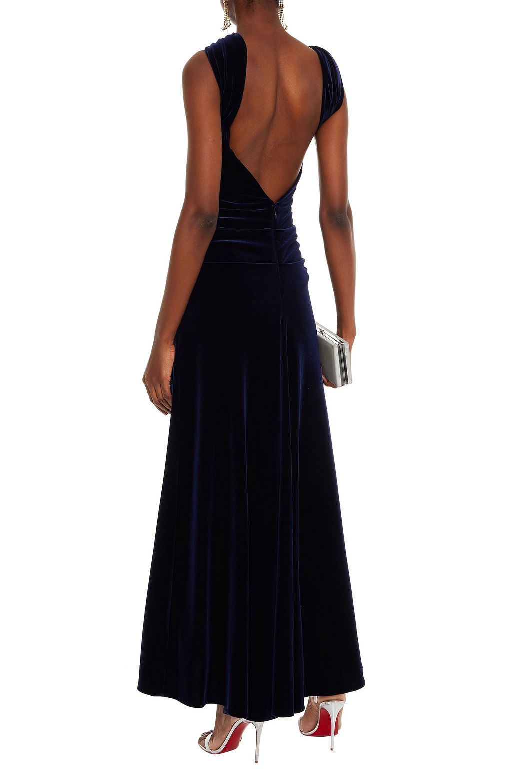 TALBOT RUNHOF Open-back draped velvet gown