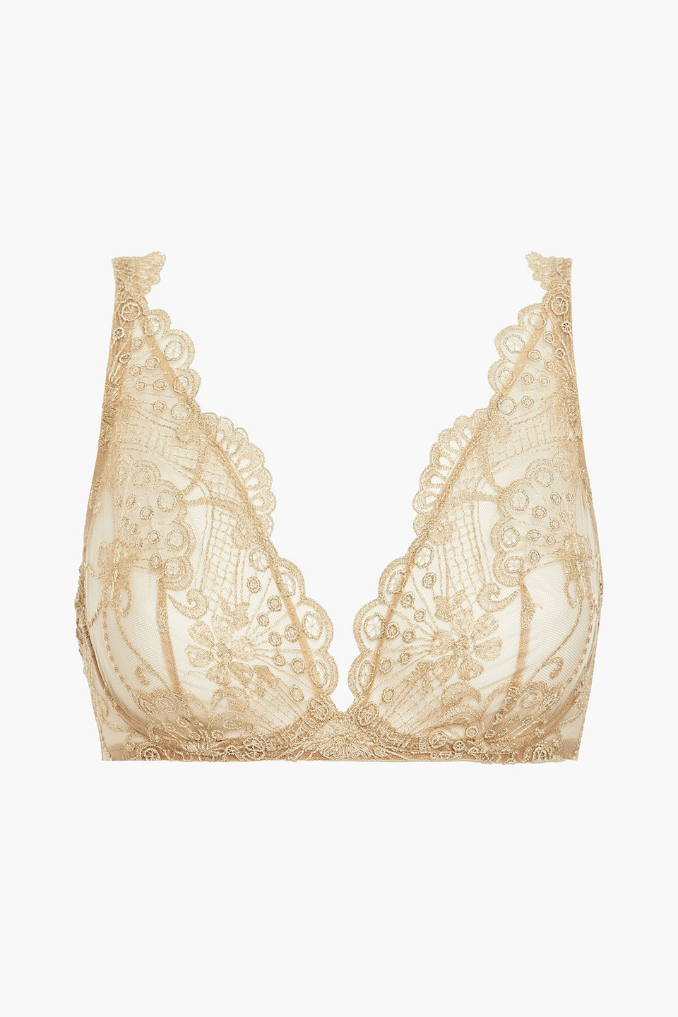 I.D. Sarrieri Noir Comme La Robe metallic embroidered tulle underwired triangle bra